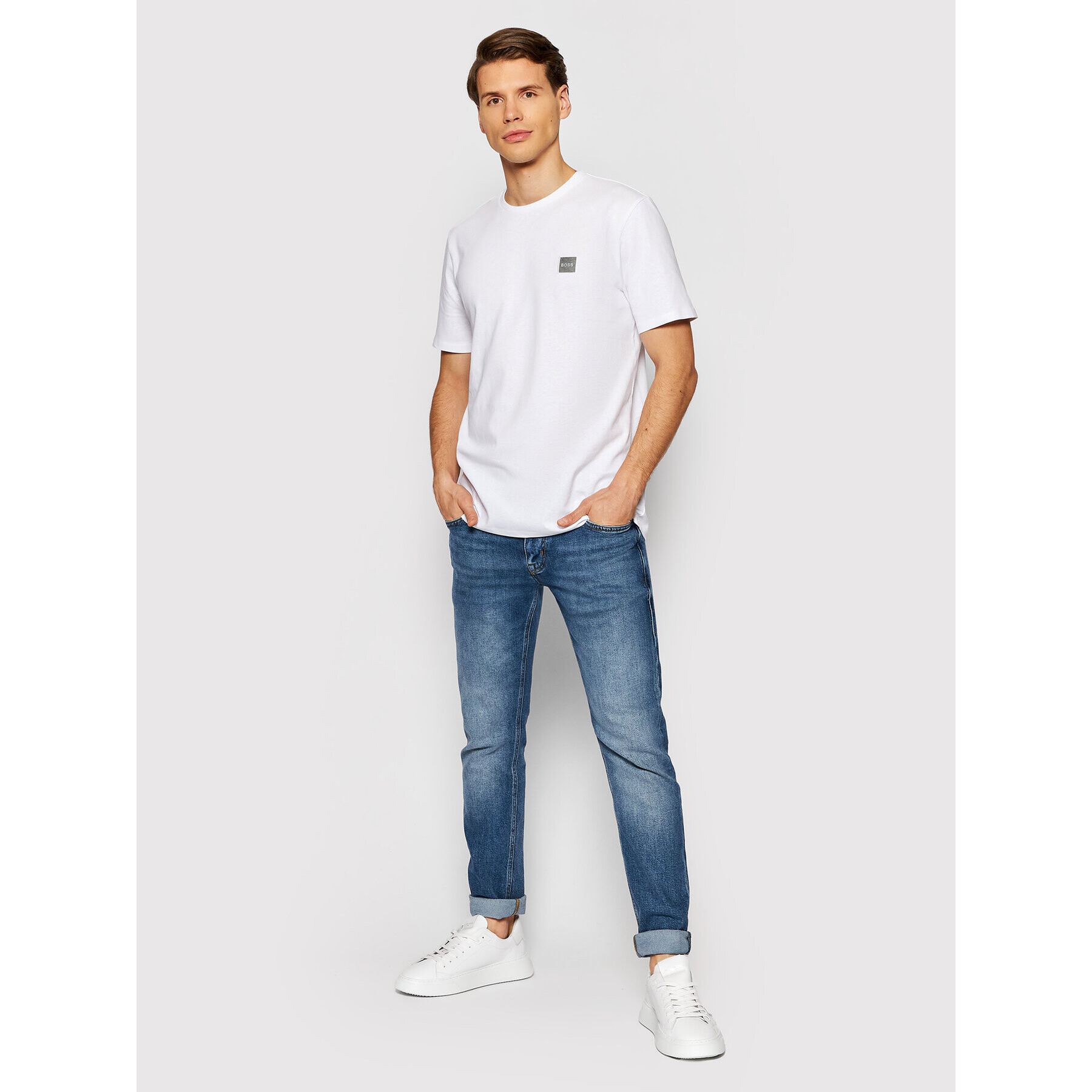 Boss T-Shirt Tales 1 50462767 Bílá Regular Fit - Pepit.cz