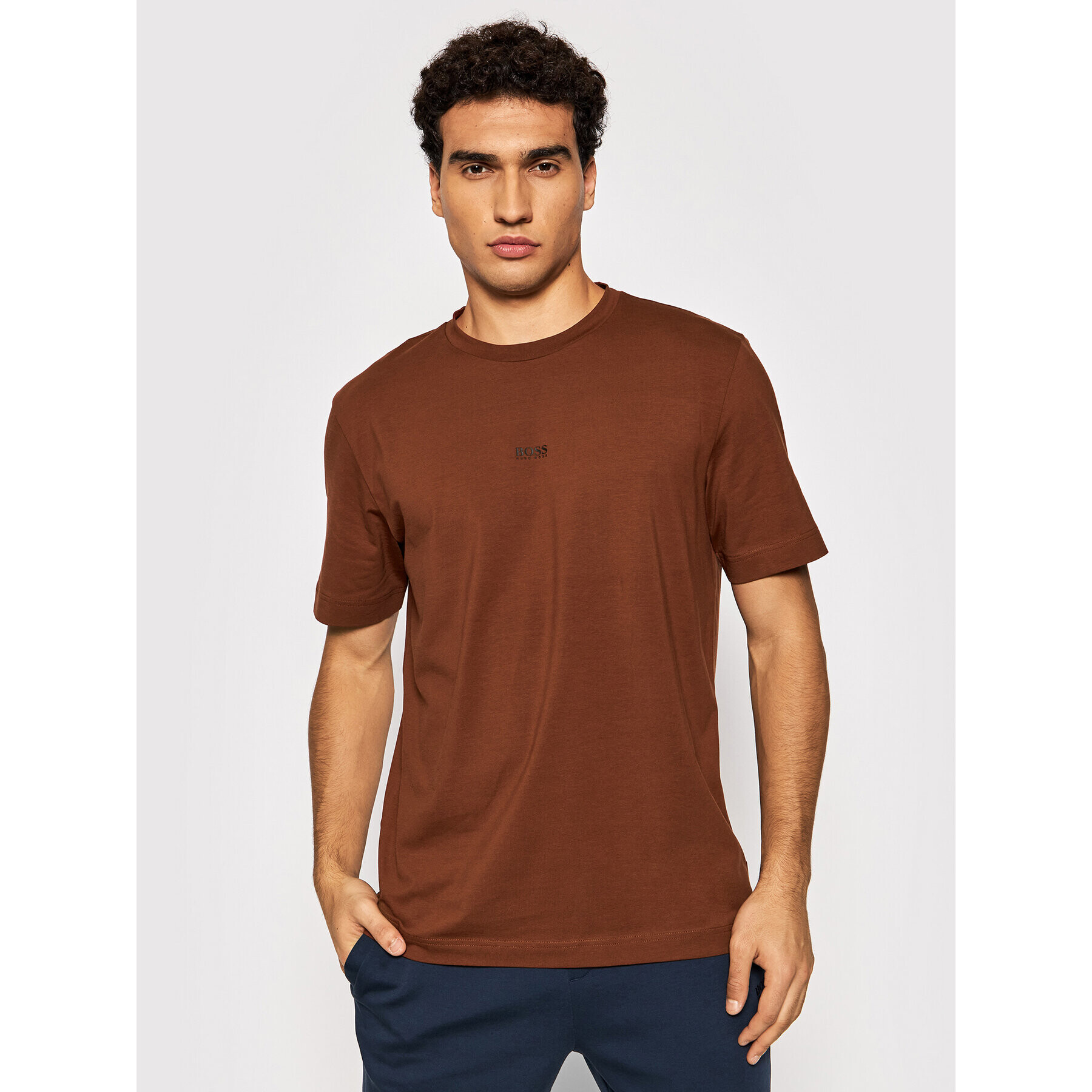 Boss T-Shirt Tchup 50418749 Hnědá Relaxed Fit - Pepit.cz