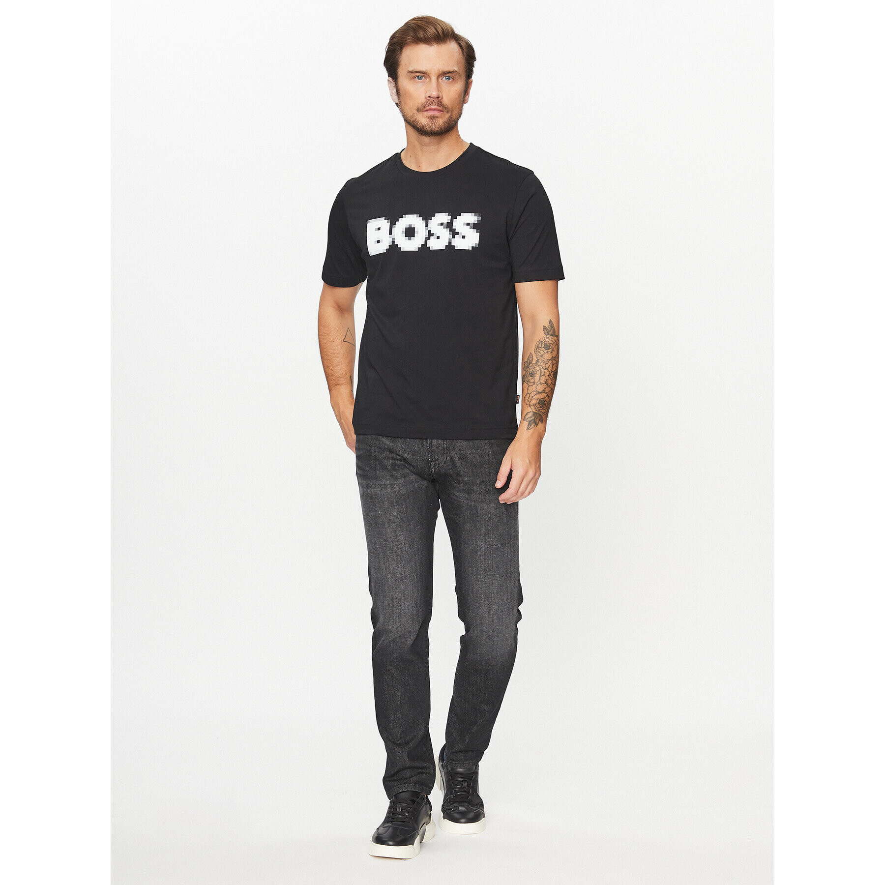 Boss T-Shirt Tedigitallogo 50503542 Černá Regular Fit - Pepit.cz