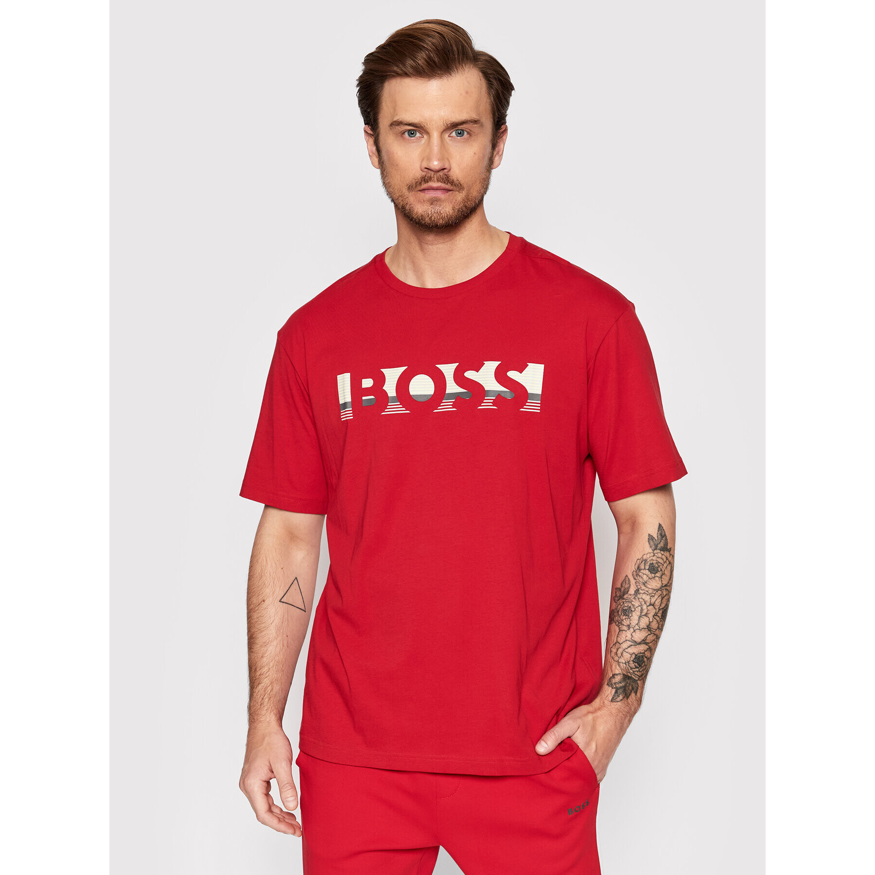 Boss T-Shirt Tee 1 50466295 Červená Relaxed Fit - Pepit.cz