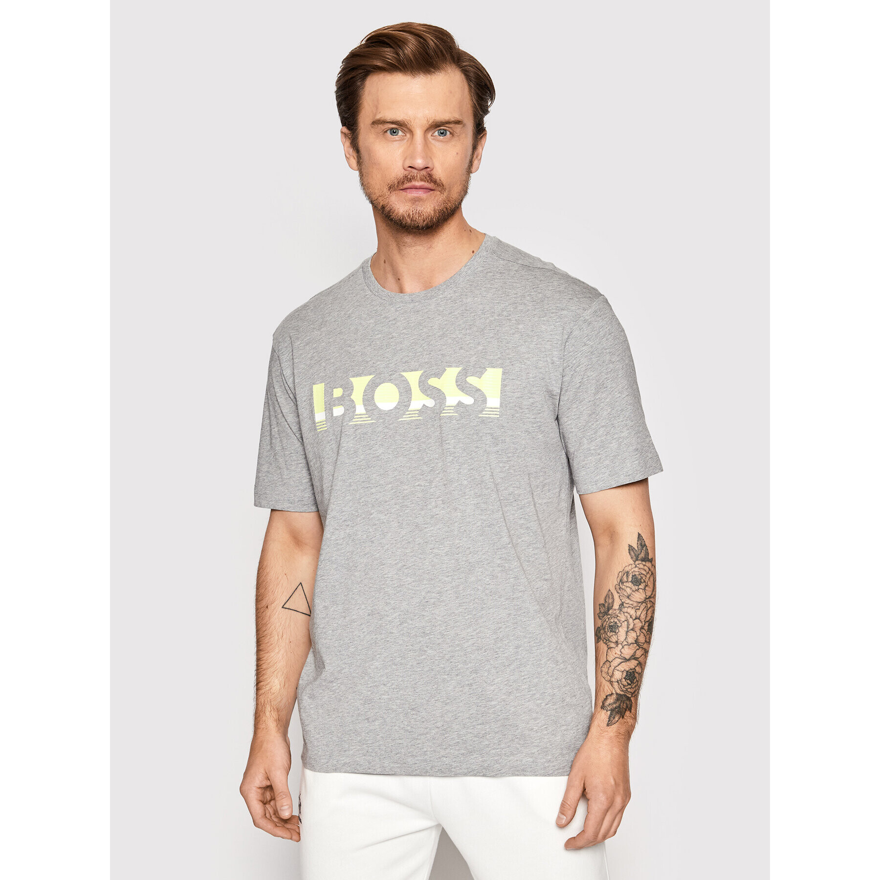 Boss T-Shirt Tee 1 50466295 Šedá Relaxed Fit - Pepit.cz