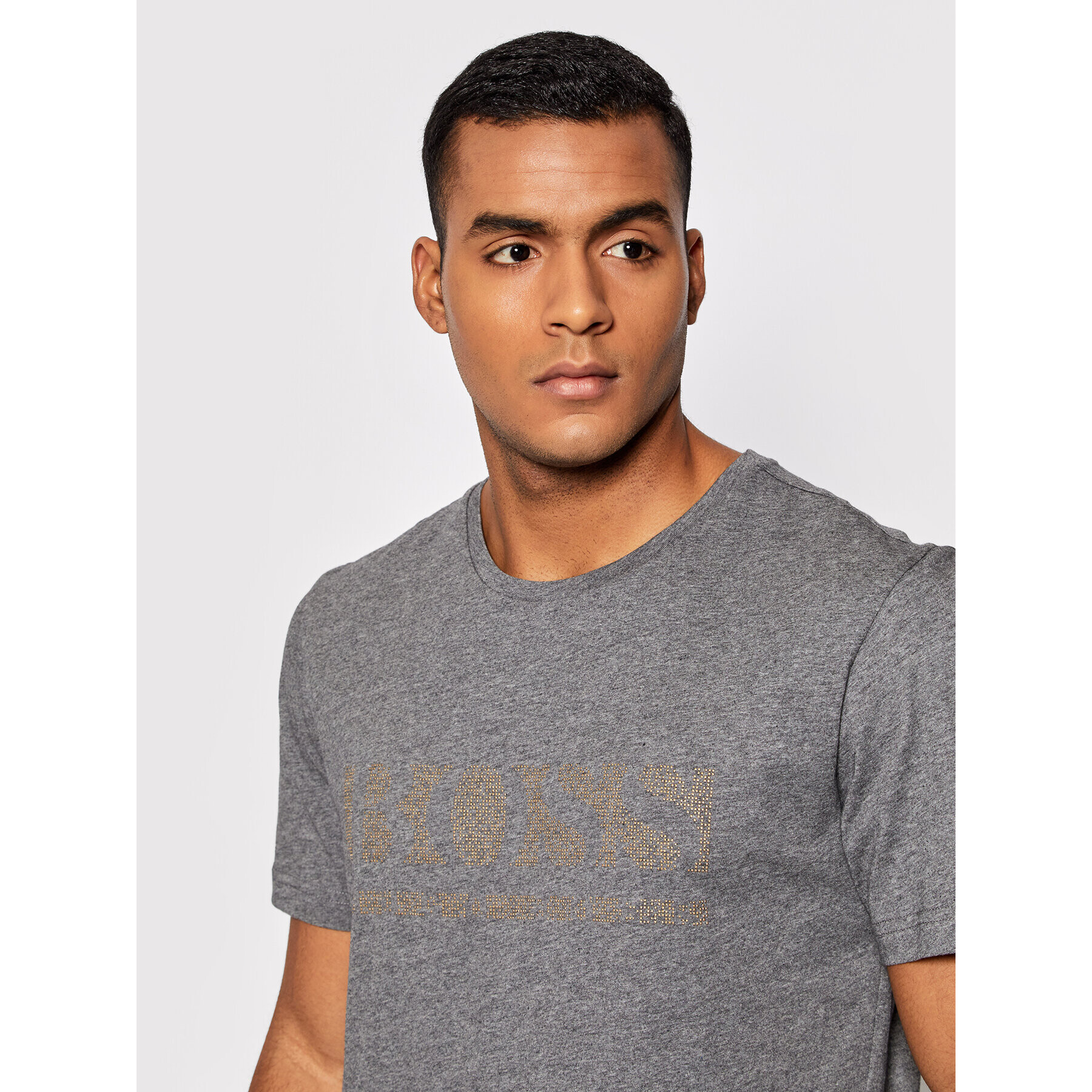 Boss T-Shirt Tee Pixel 1 50457429 Šedá Regular Fit - Pepit.cz