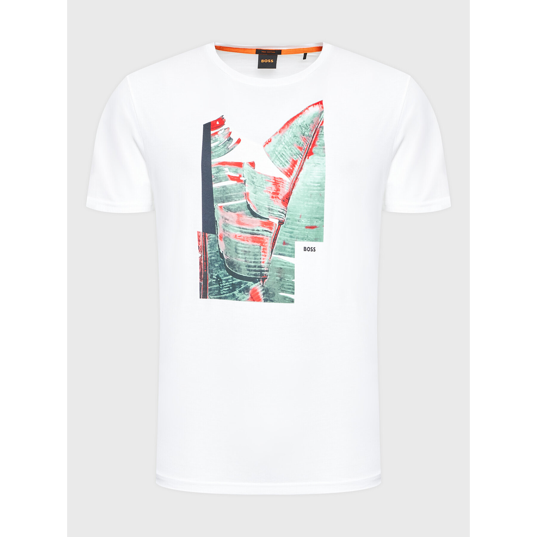 Boss T-Shirt Teecollage 50473057 Bílá Regular Fit - Pepit.cz