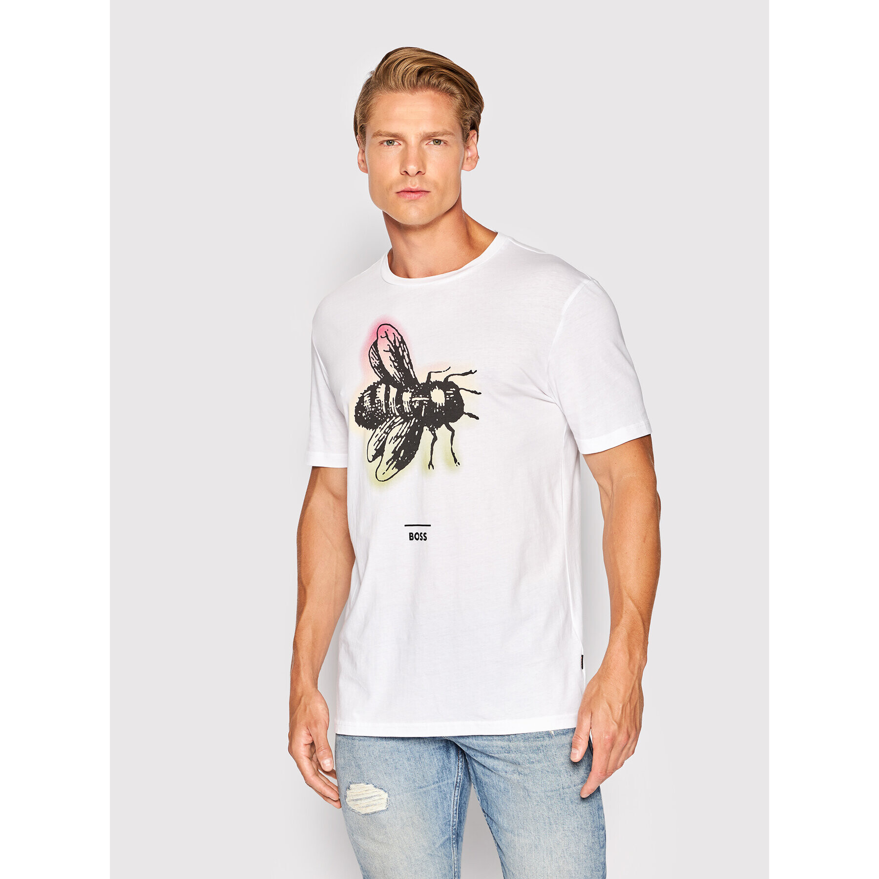 Boss T-Shirt Teecome 50481918 Bílá Regular Fit - Pepit.cz