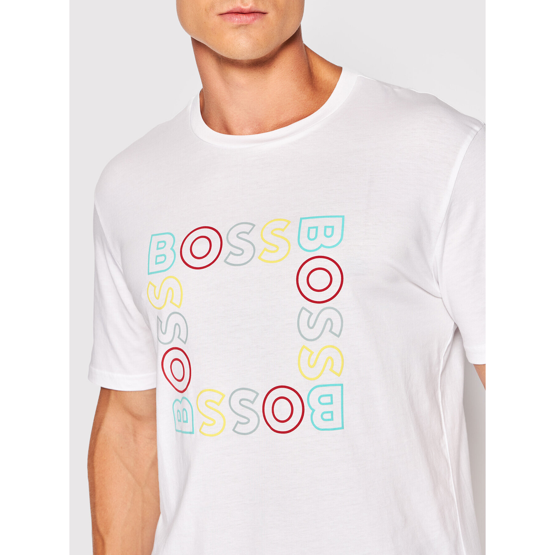 Boss T-Shirt Teesquare 50481910 Bílá Regular Fit - Pepit.cz