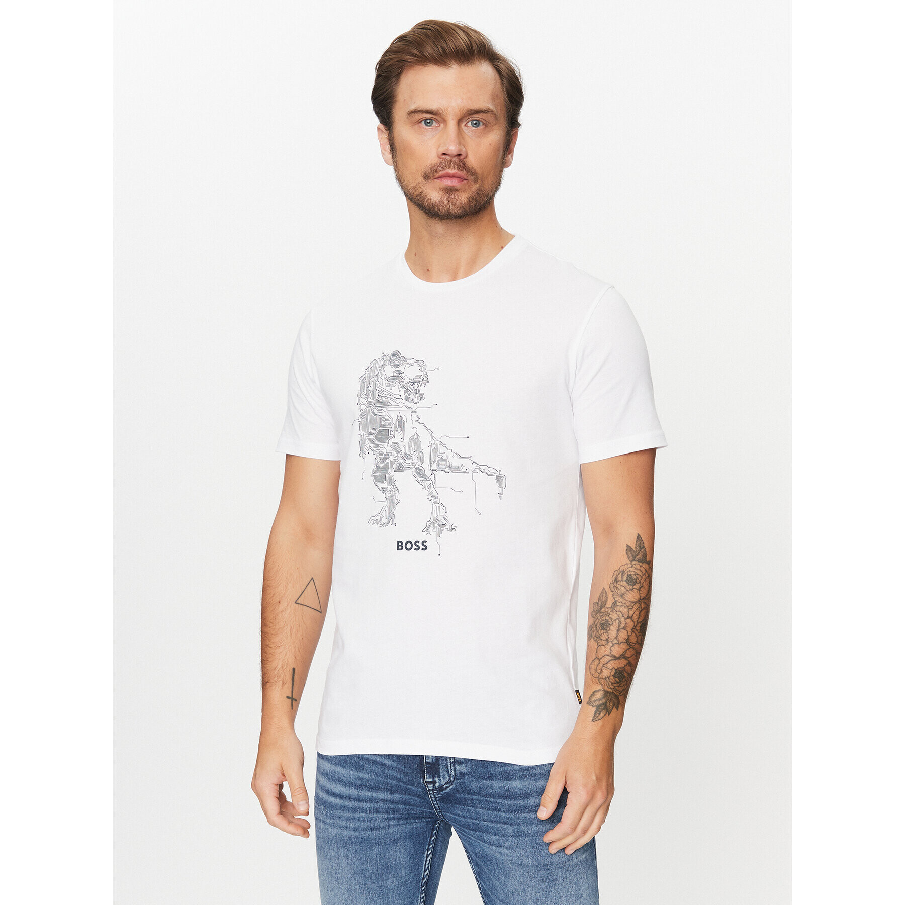 Boss T-Shirt Terassic 50510376 Bílá Regular Fit - Pepit.cz