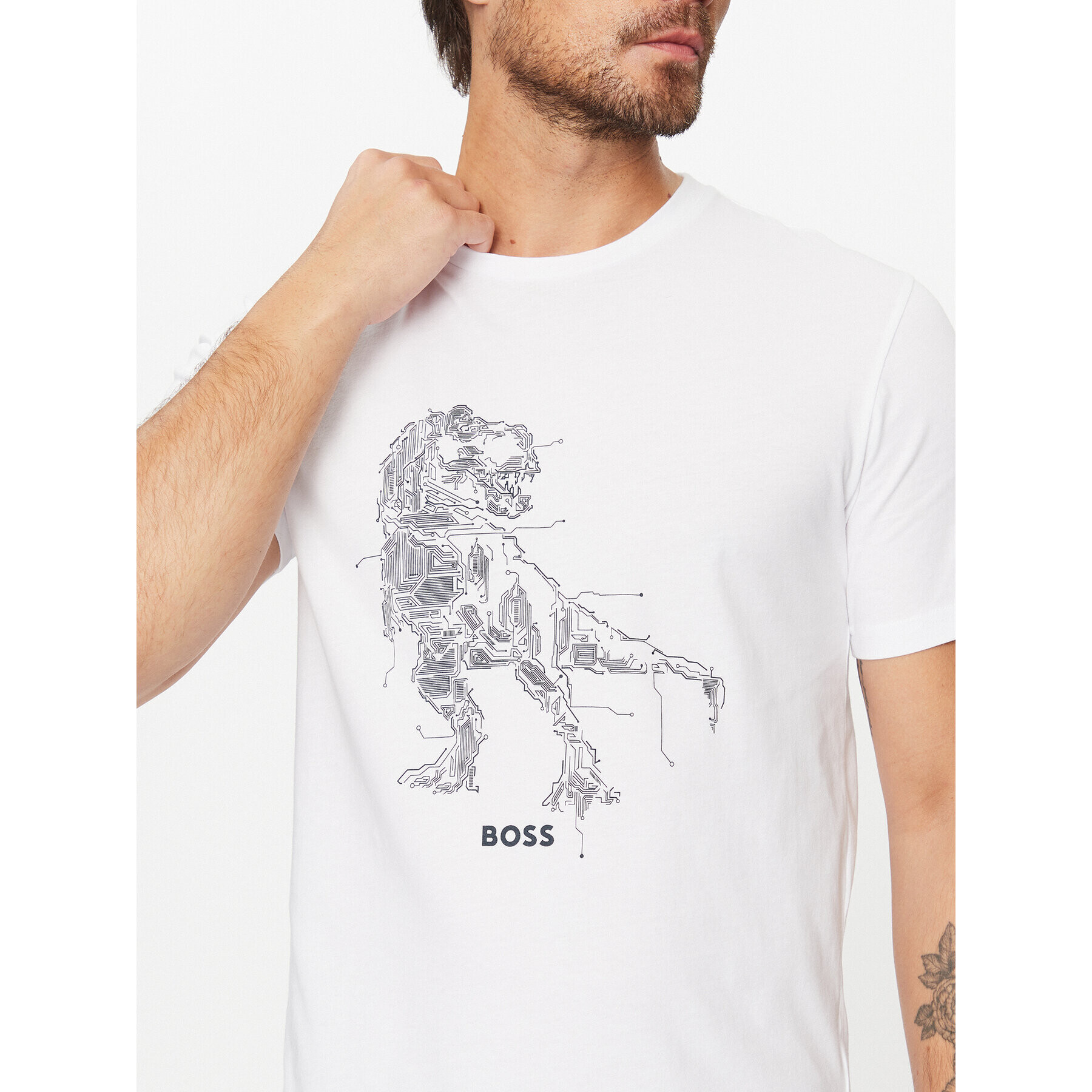 Boss T-Shirt Terassic 50510376 Bílá Regular Fit - Pepit.cz