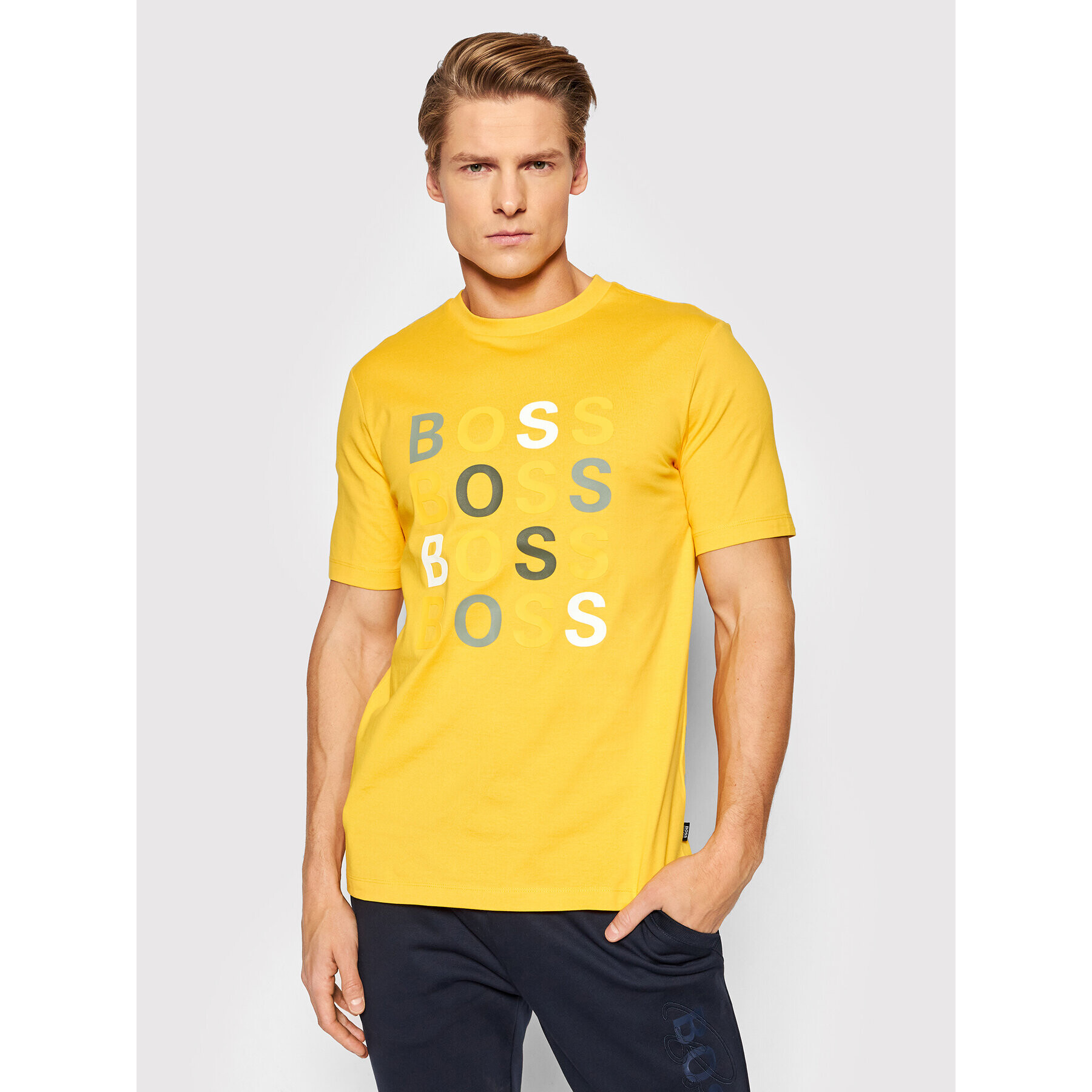 Boss T-Shirt Tessler 171 50462552 Žlutá Slim Fit - Pepit.cz