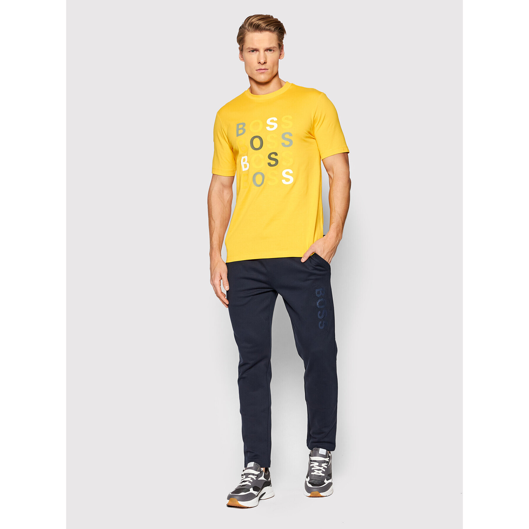 Boss T-Shirt Tessler 171 50462552 Žlutá Slim Fit - Pepit.cz