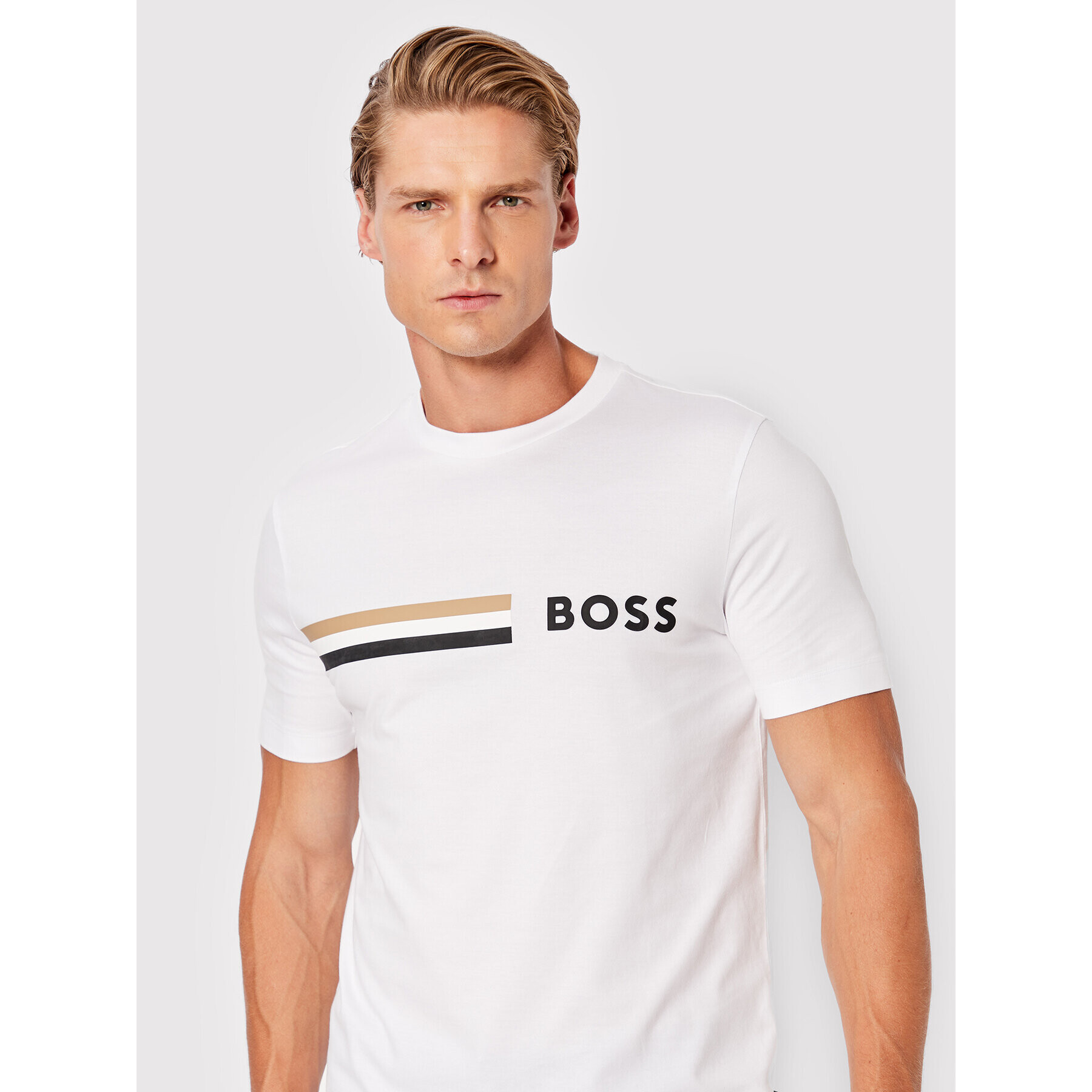 Boss T-Shirt Tessler 177 50482112 Bílá Slim Fit - Pepit.cz