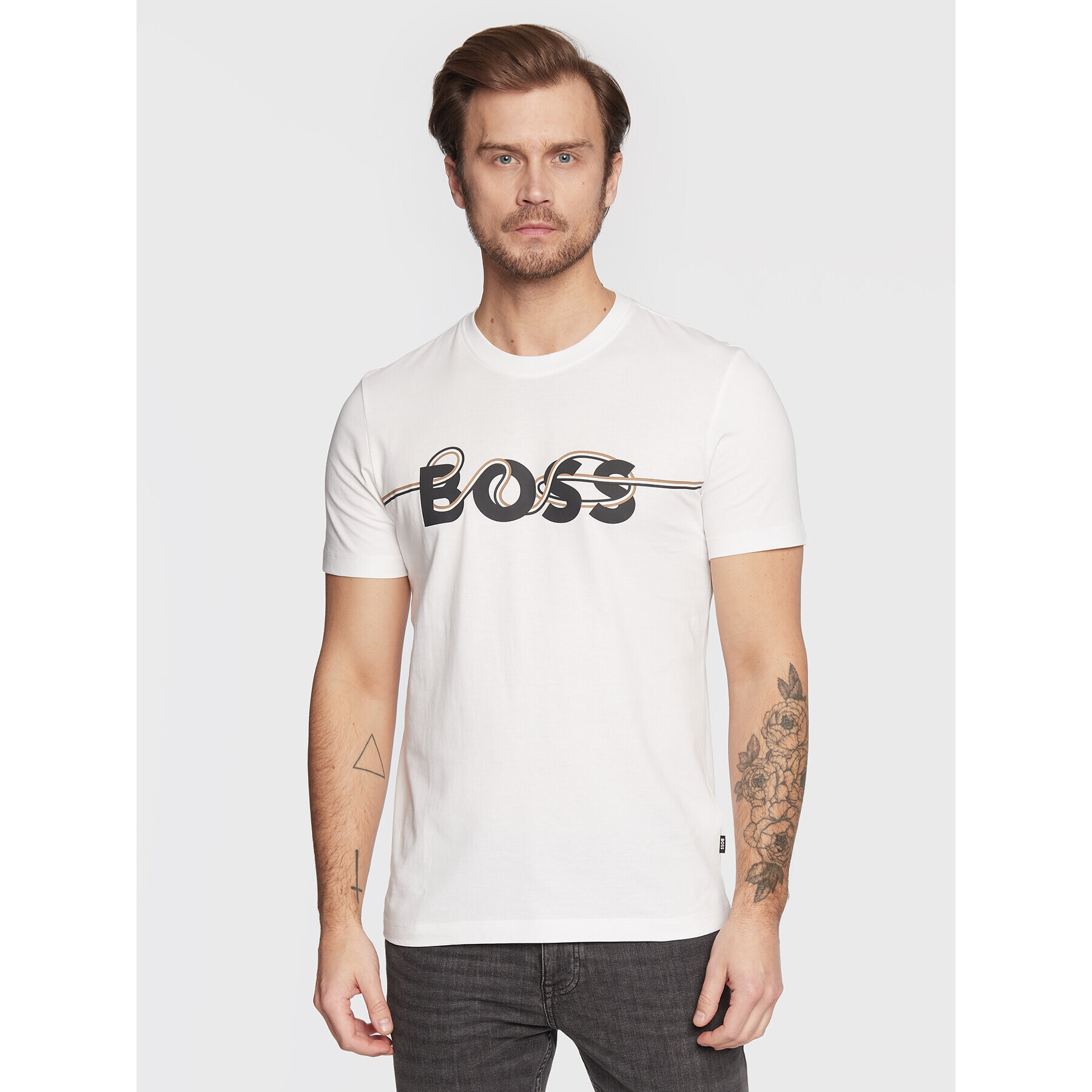 Boss T-Shirt Tessler 50476792 Bílá Slim Fit - Pepit.cz