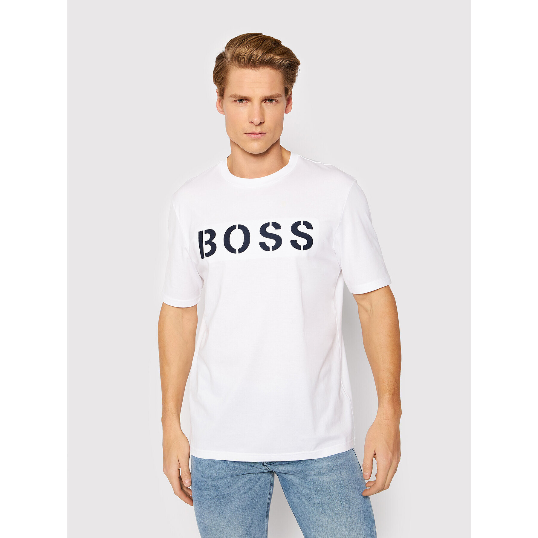 Boss T-Shirt Tetry 50465250 Bílá Relaxed Fit - Pepit.cz