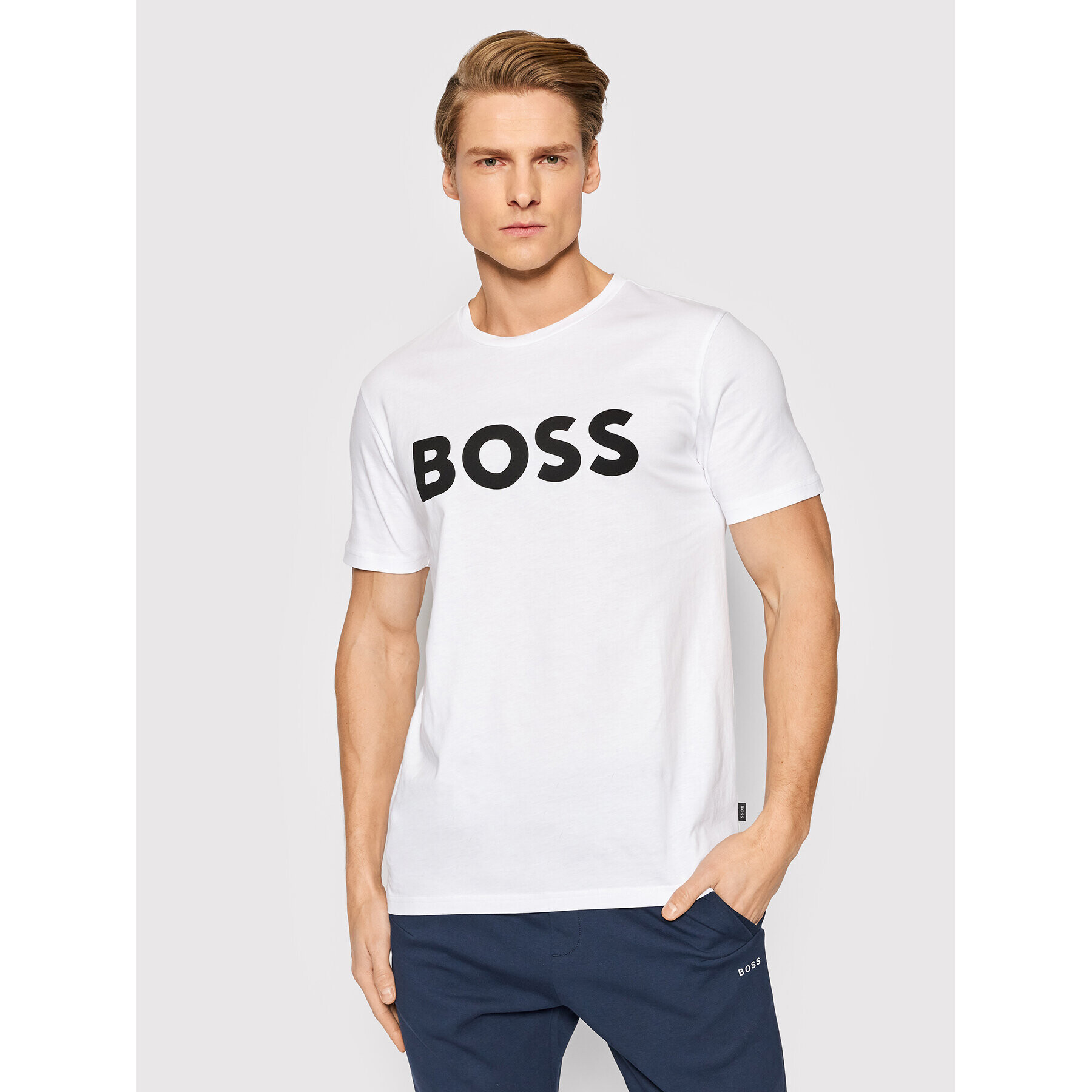 Boss T-Shirt Thinking 1 50469648 Bílá Regular Fit - Pepit.cz