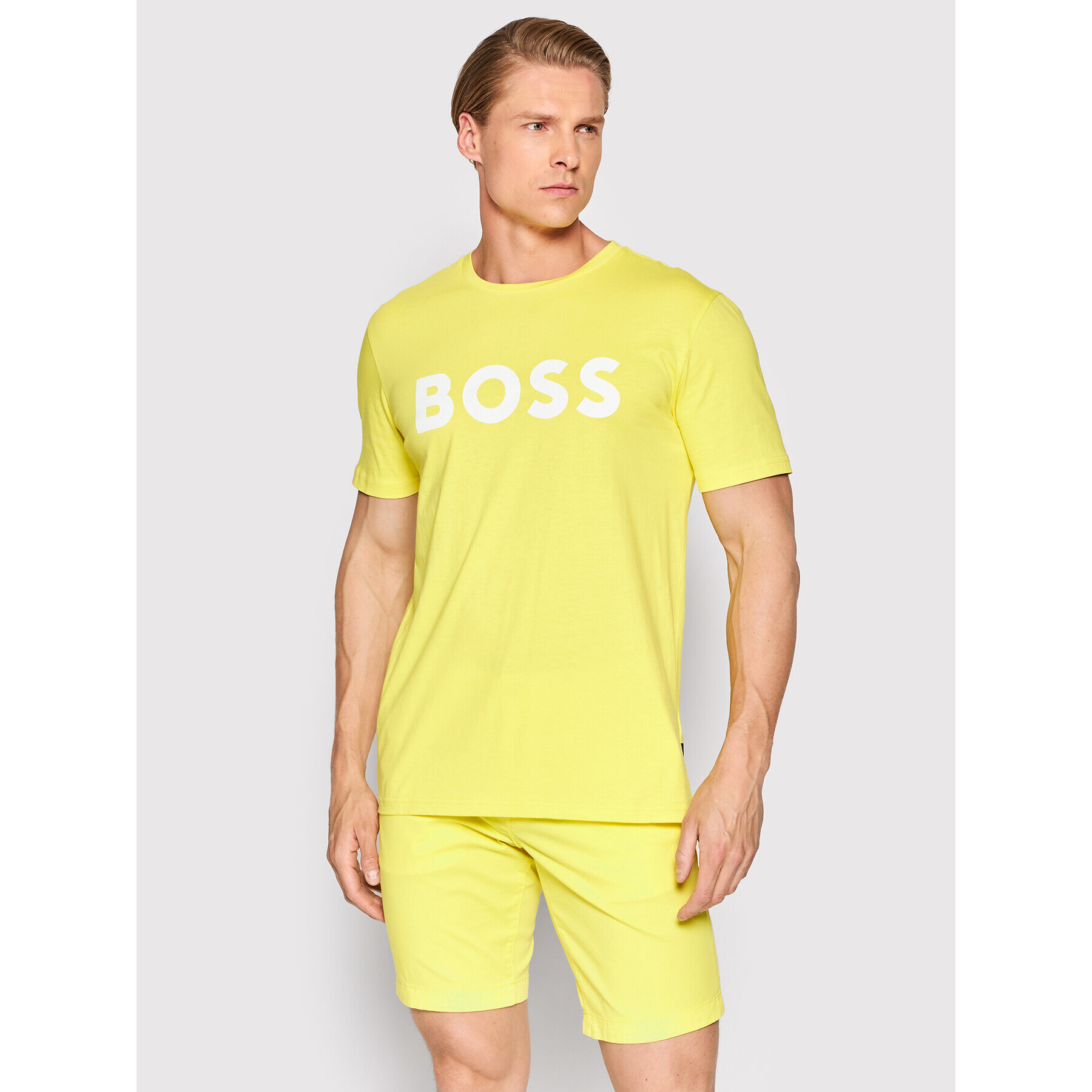 Boss T-Shirt Thinking 1 50469648 Žlutá Regular Fit - Pepit.cz