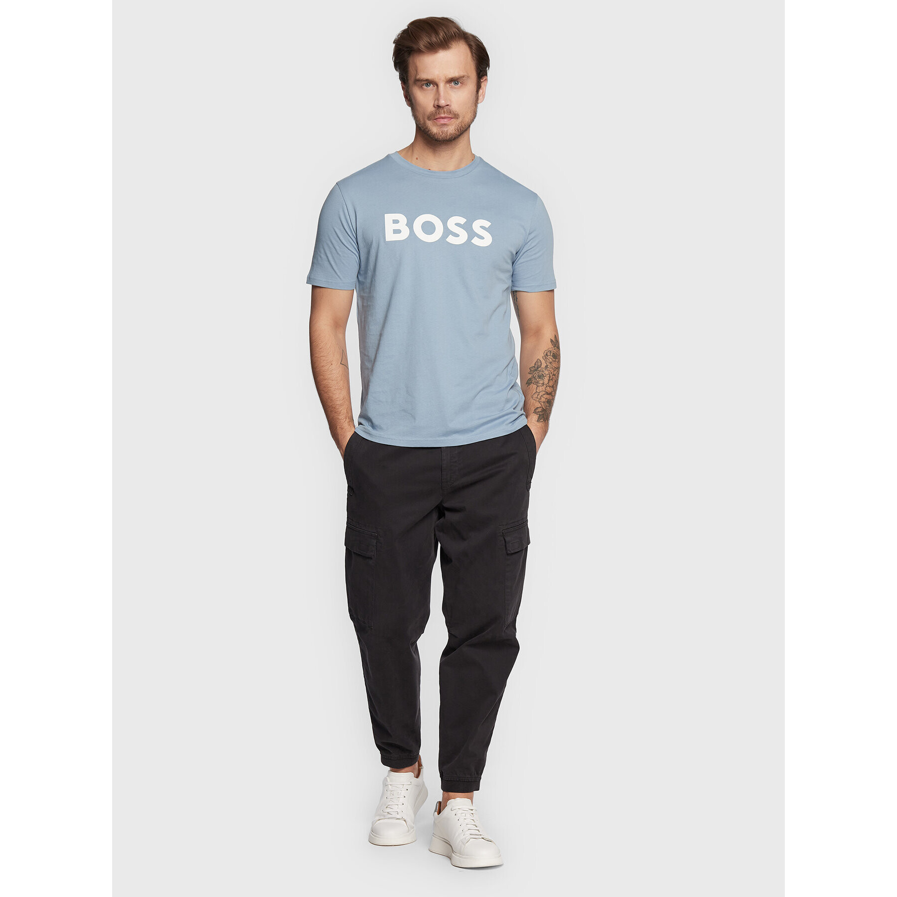 Boss T-Shirt Thinking 1 50481923 Modrá Regular Fit - Pepit.cz