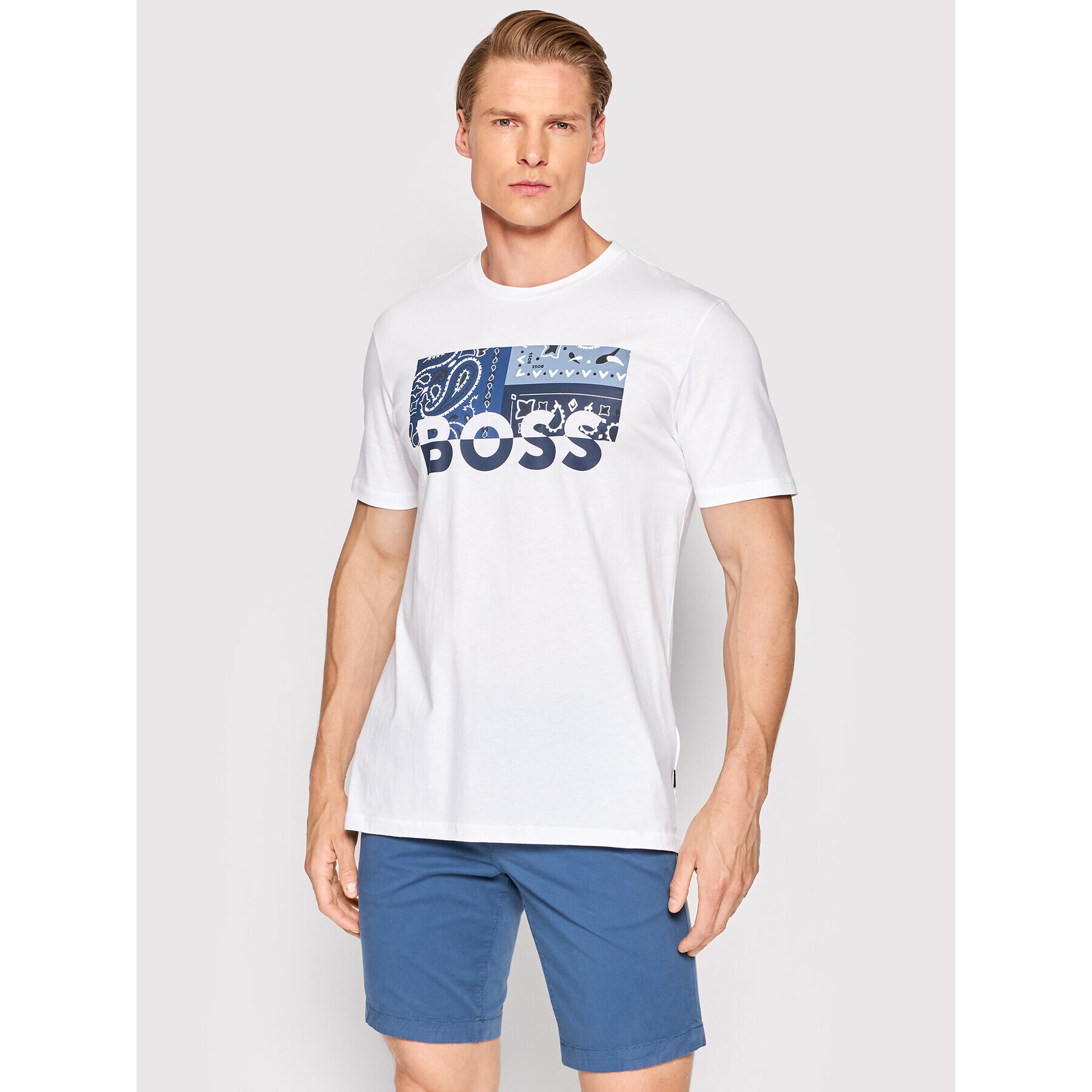 Boss T-Shirt Thinking 3 50469663 Bílá Regular Fit - Pepit.cz