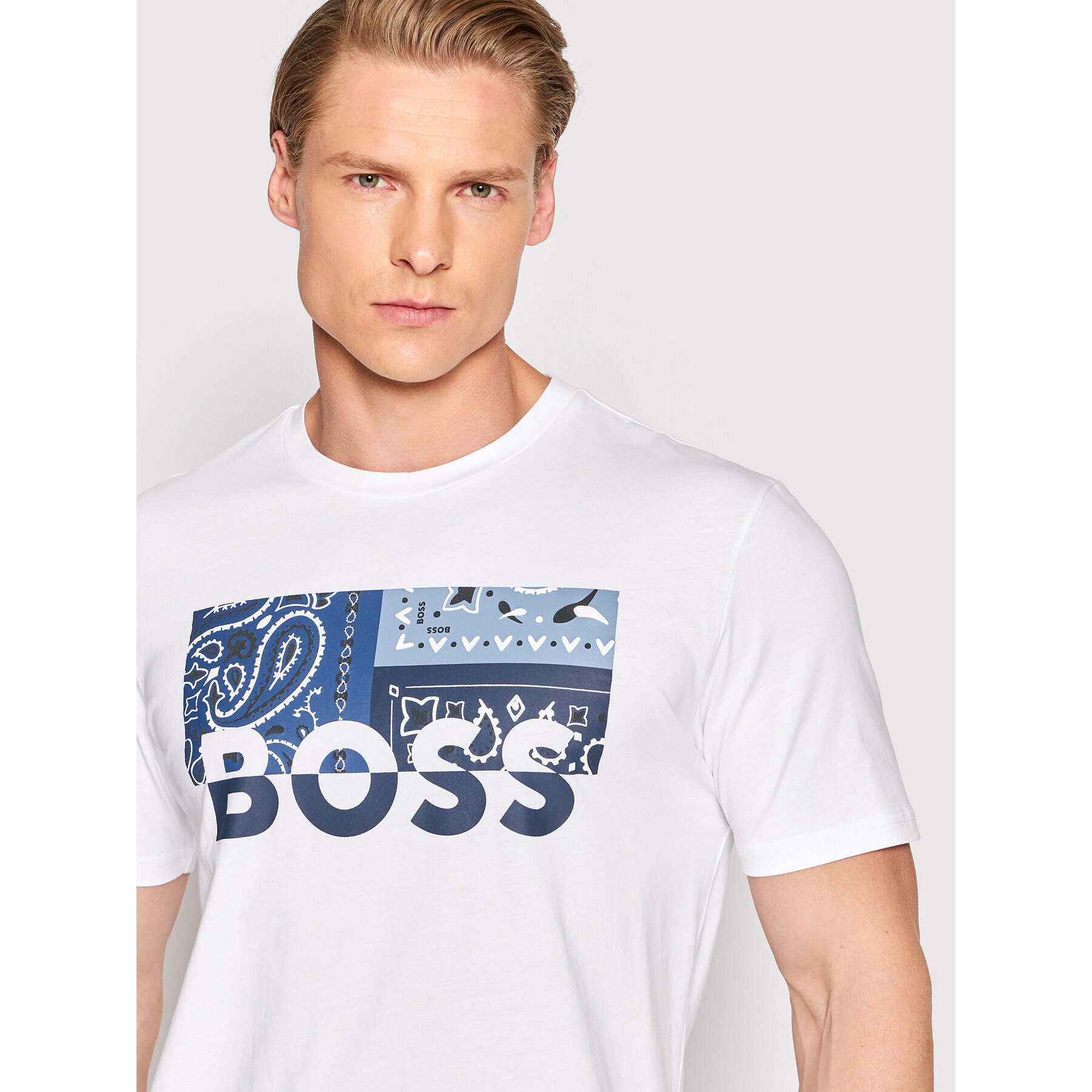 Boss T-Shirt Thinking 3 50469663 Bílá Regular Fit - Pepit.cz