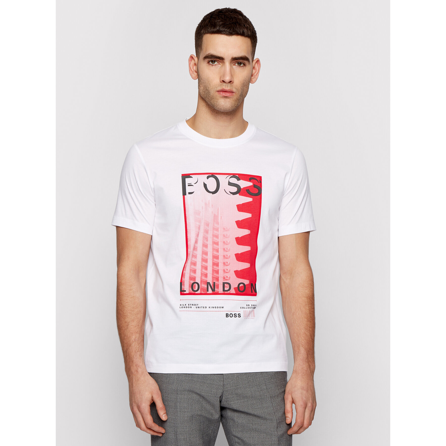 Boss T-Shirt Tiburt 231 50450793 Bílá Regular Fit - Pepit.cz