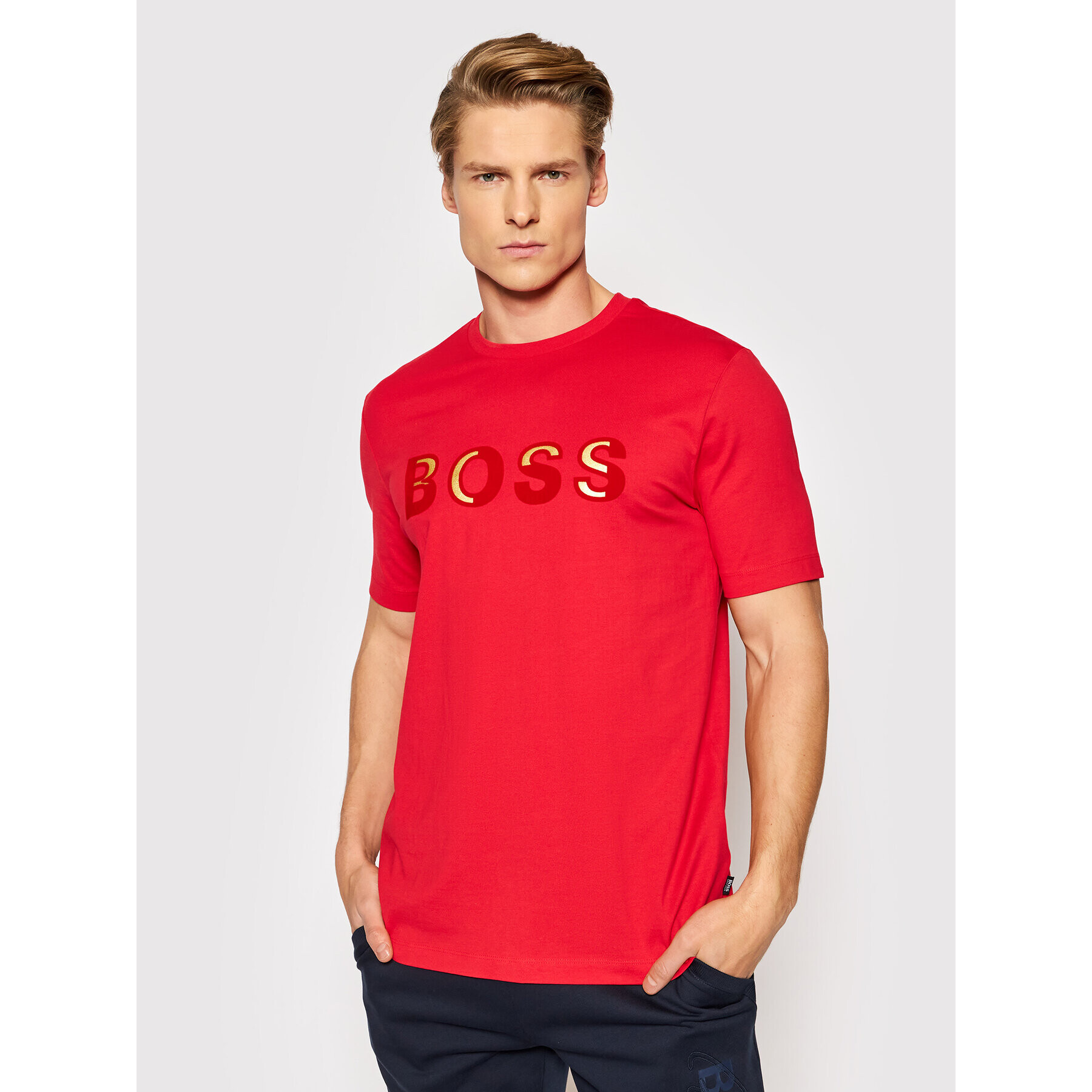 Boss T-Shirt Tiburt 273_LNY 50462724 Červená Regular Fit - Pepit.cz