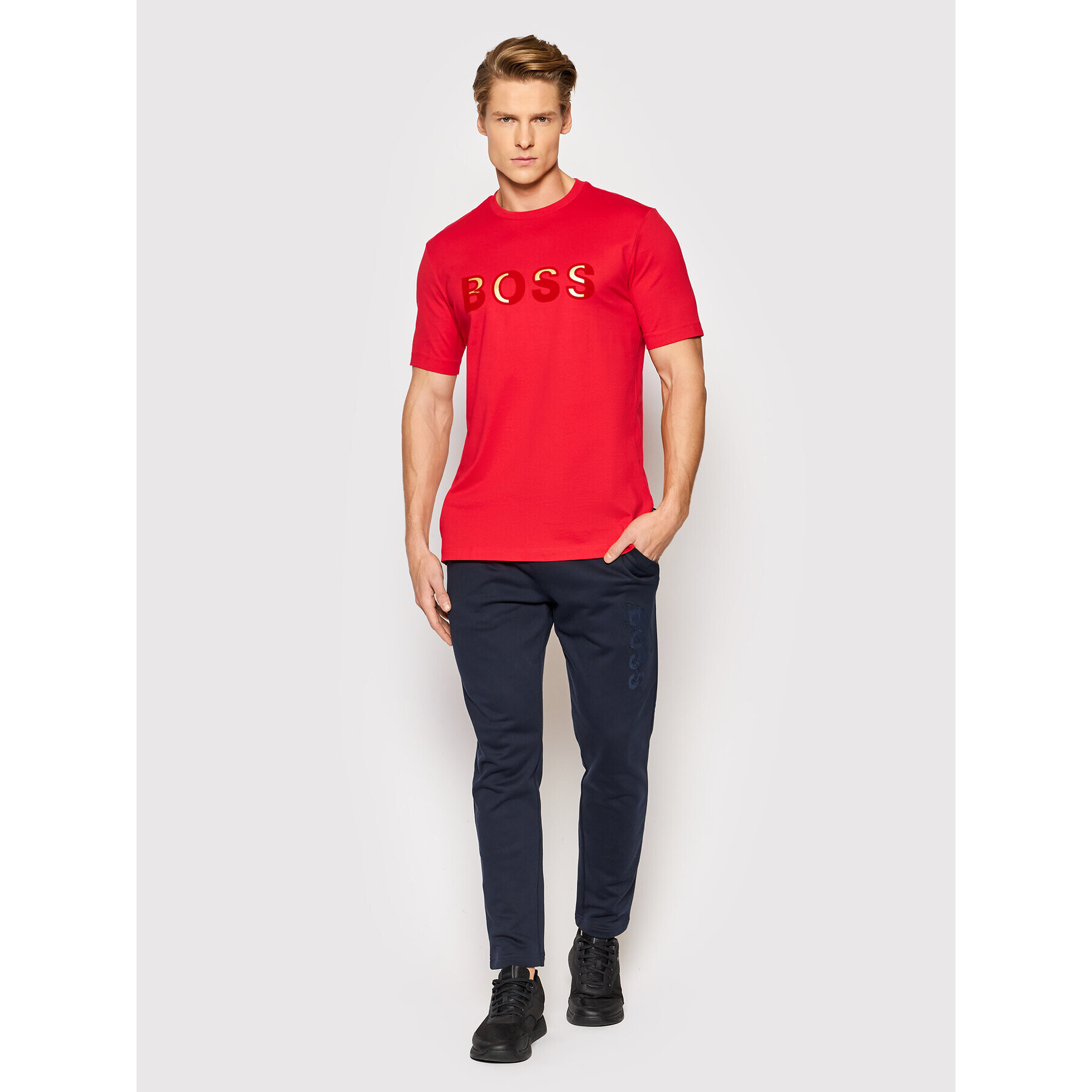 Boss T-Shirt Tiburt 273_LNY 50462724 Červená Regular Fit - Pepit.cz