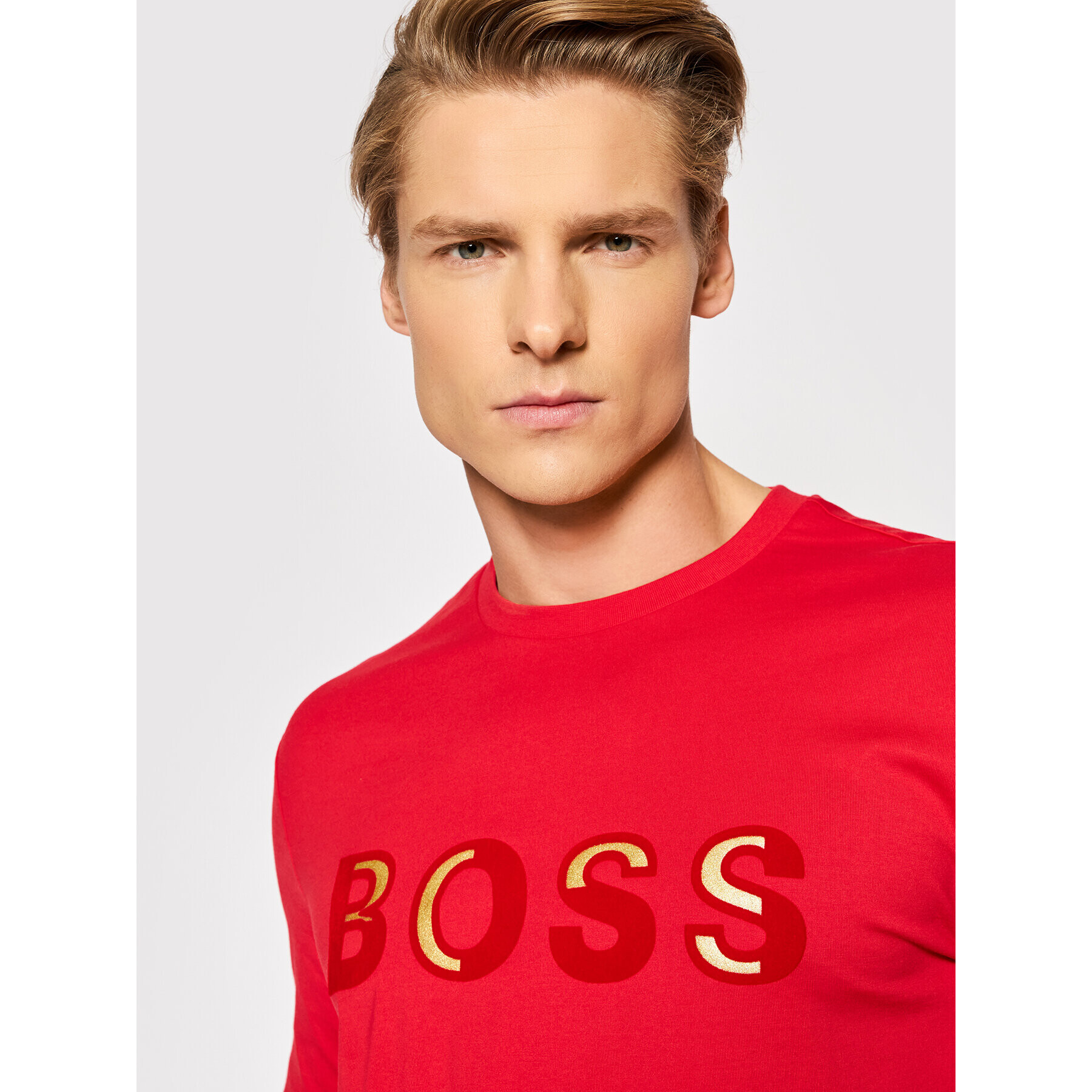 Boss T-Shirt Tiburt 273_LNY 50462724 Červená Regular Fit - Pepit.cz