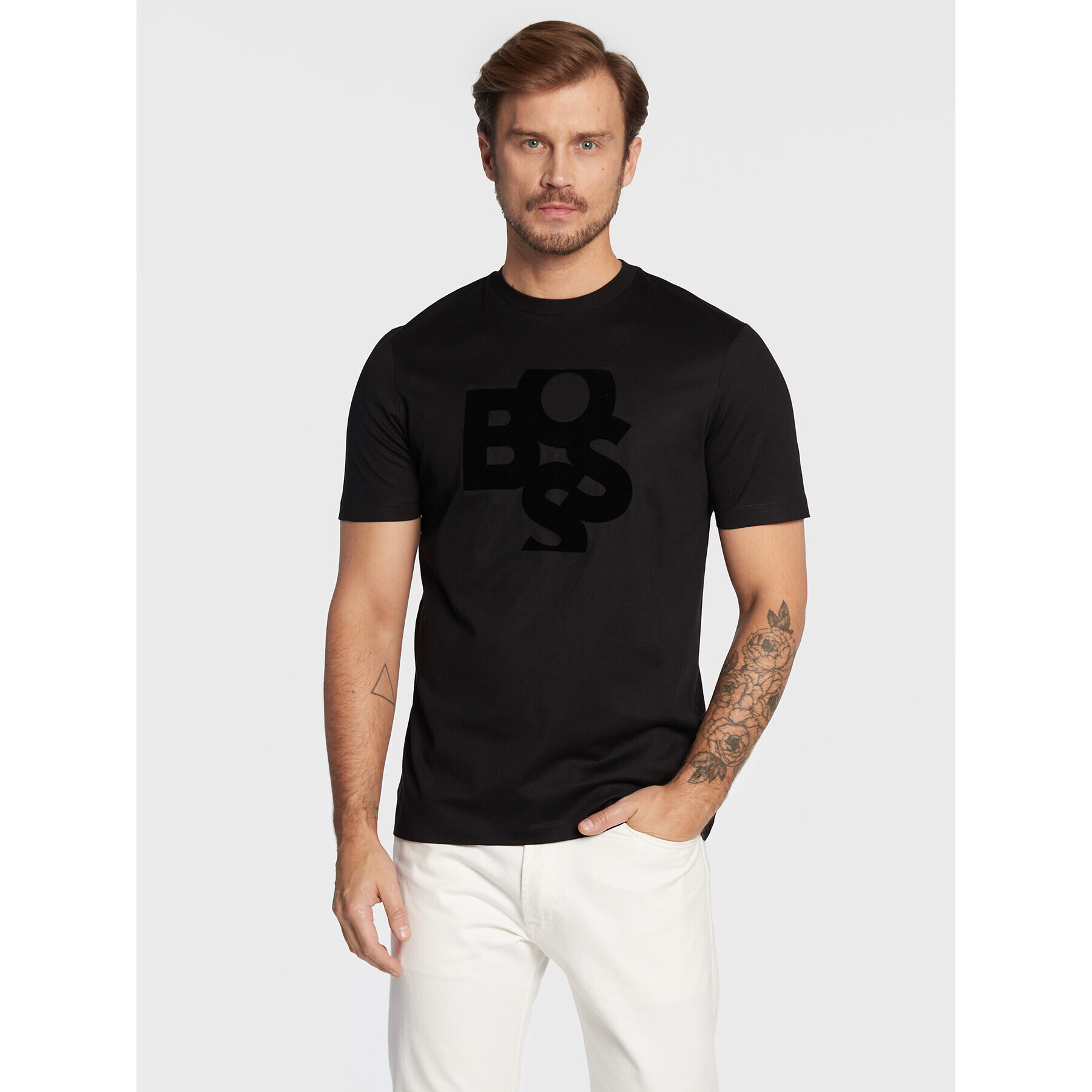 Boss T-Shirt Tiburt 50476793 Černá Regular Fit - Pepit.cz