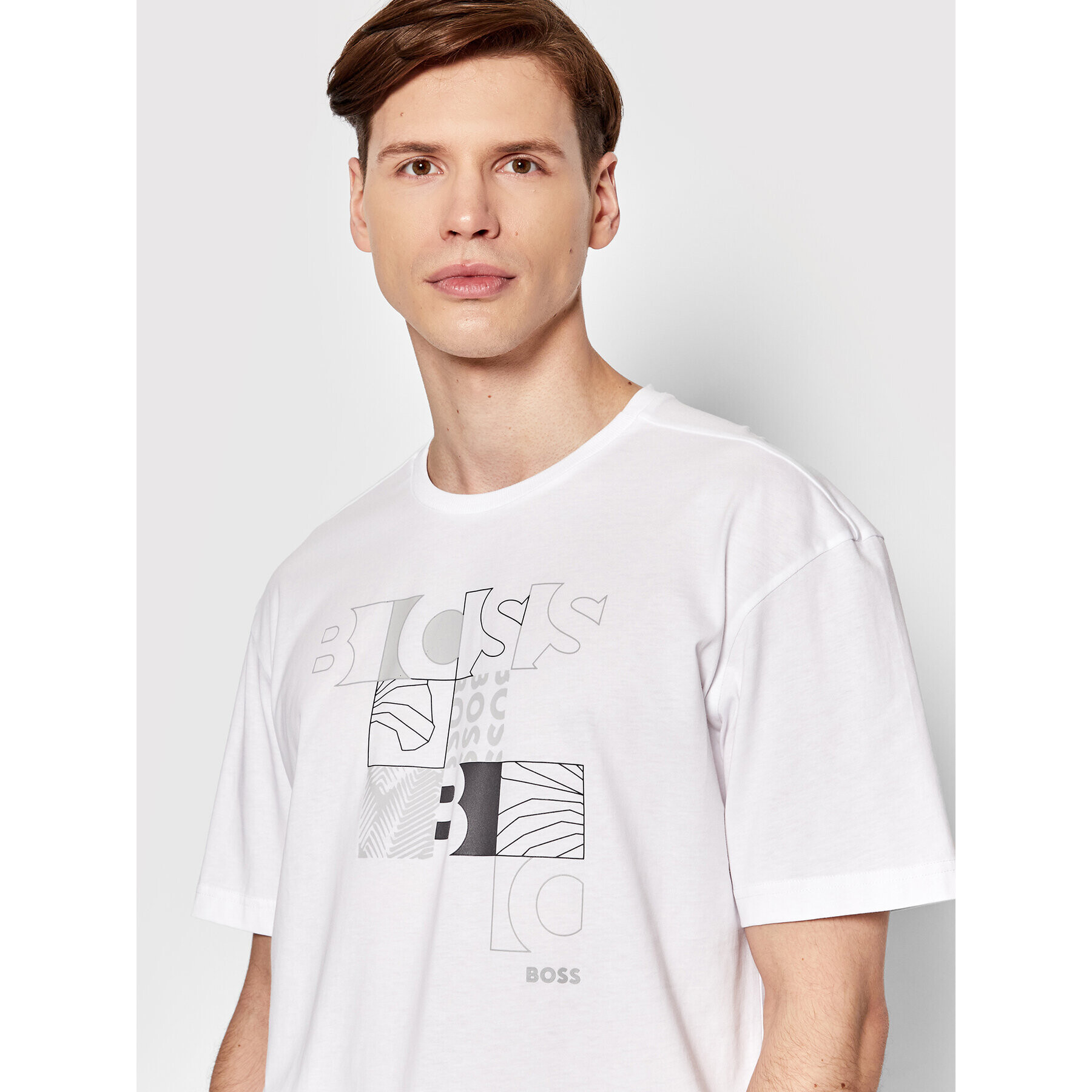 Boss T-Shirt Tirax 1 50466944 Bílá Relaxed Fit - Pepit.cz