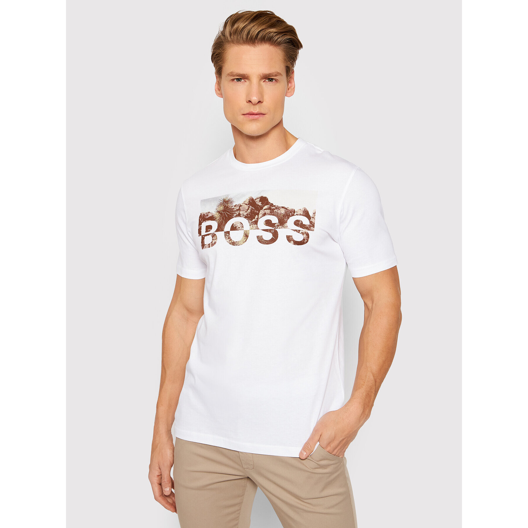 Boss T-Shirt Tyro 3 50465365 Bílá Regular Fit - Pepit.cz