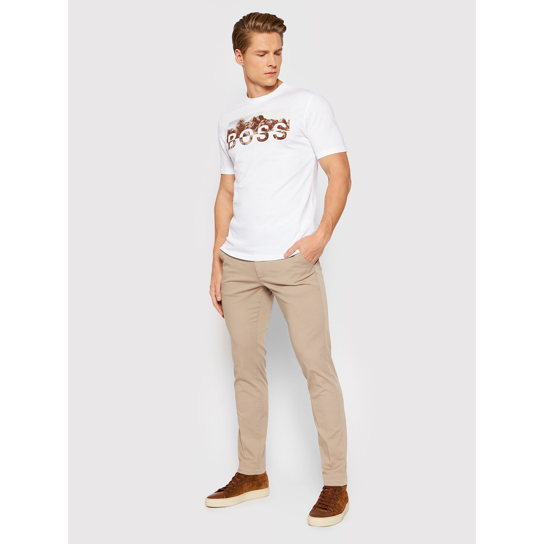 Boss T-Shirt Tyro 3 50465365 Bílá Regular Fit - Pepit.cz