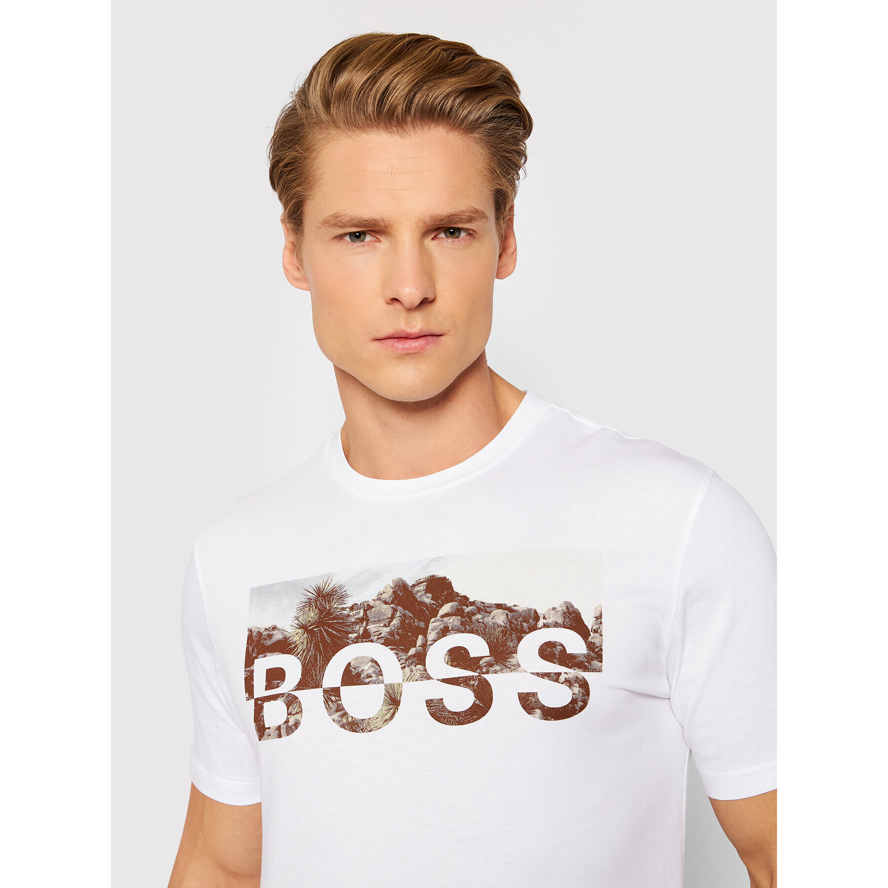 Boss T-Shirt Tyro 3 50465365 Bílá Regular Fit - Pepit.cz