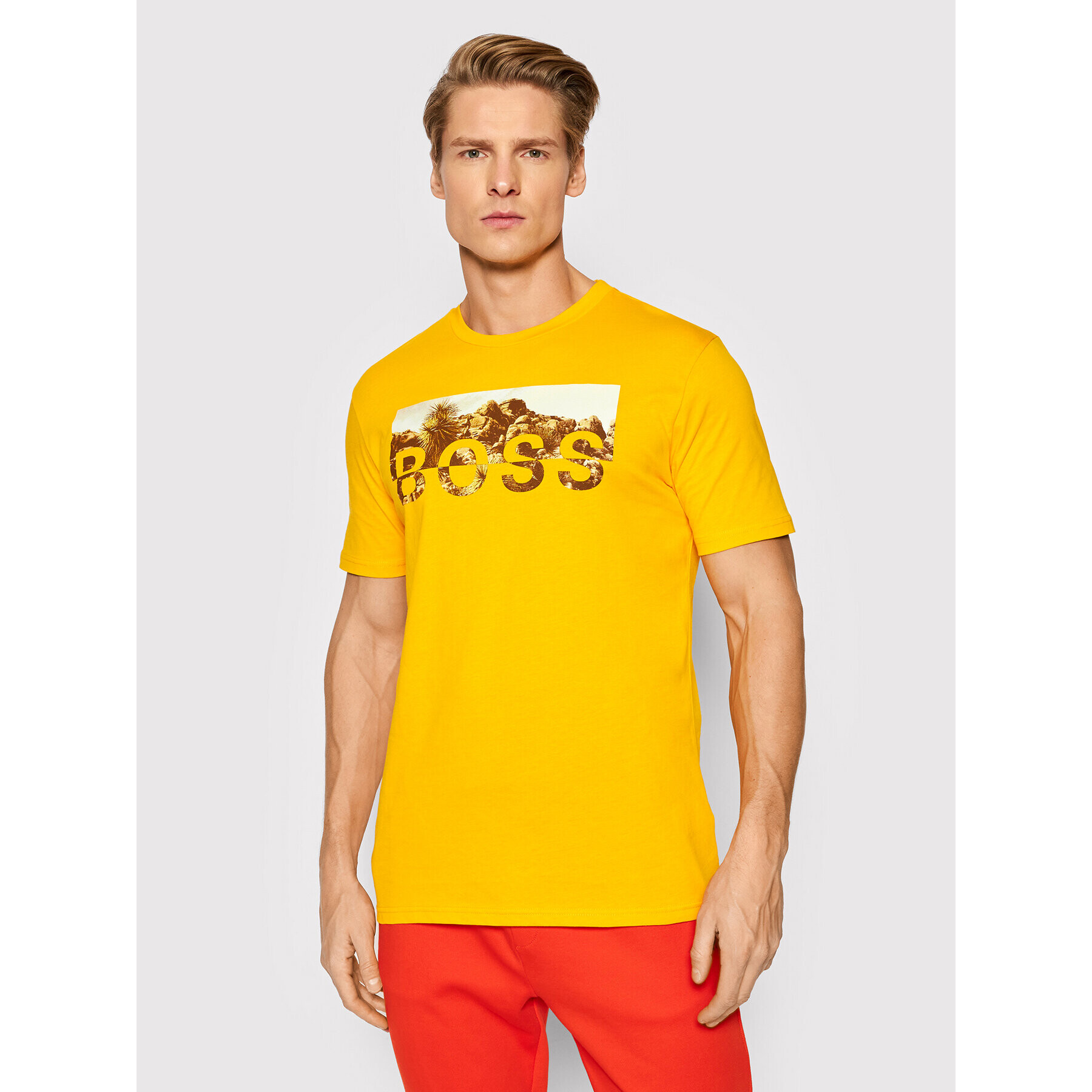 Boss T-Shirt Tyro 3 50465365 Žlutá Regular Fit - Pepit.cz