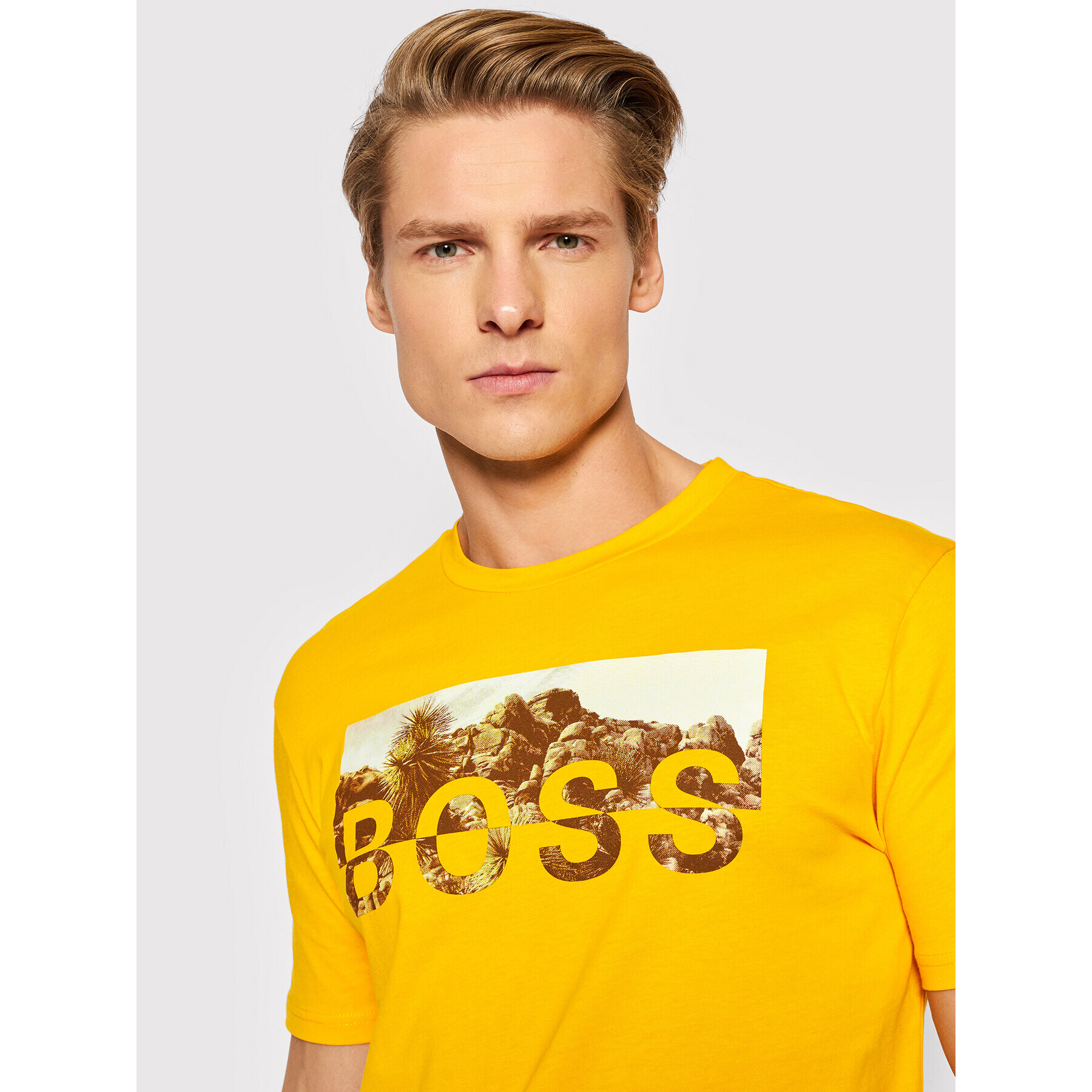 Boss T-Shirt Tyro 3 50465365 Žlutá Regular Fit - Pepit.cz