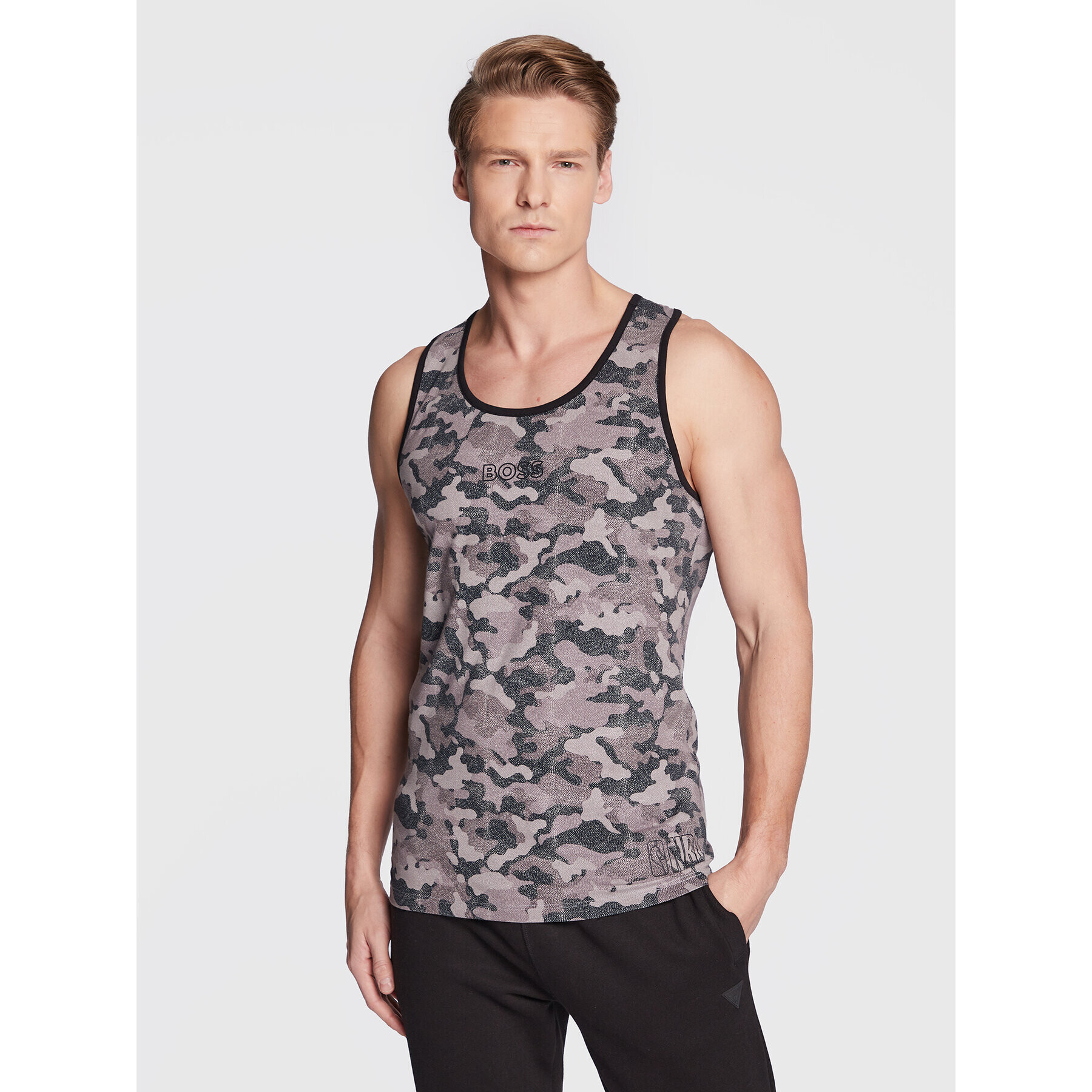 Boss Tank top NBA 50480168 Šedá Slim Fit - Pepit.cz