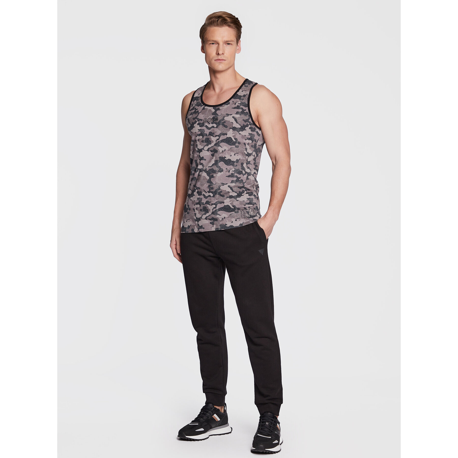 Boss Tank top NBA 50480168 Šedá Slim Fit - Pepit.cz