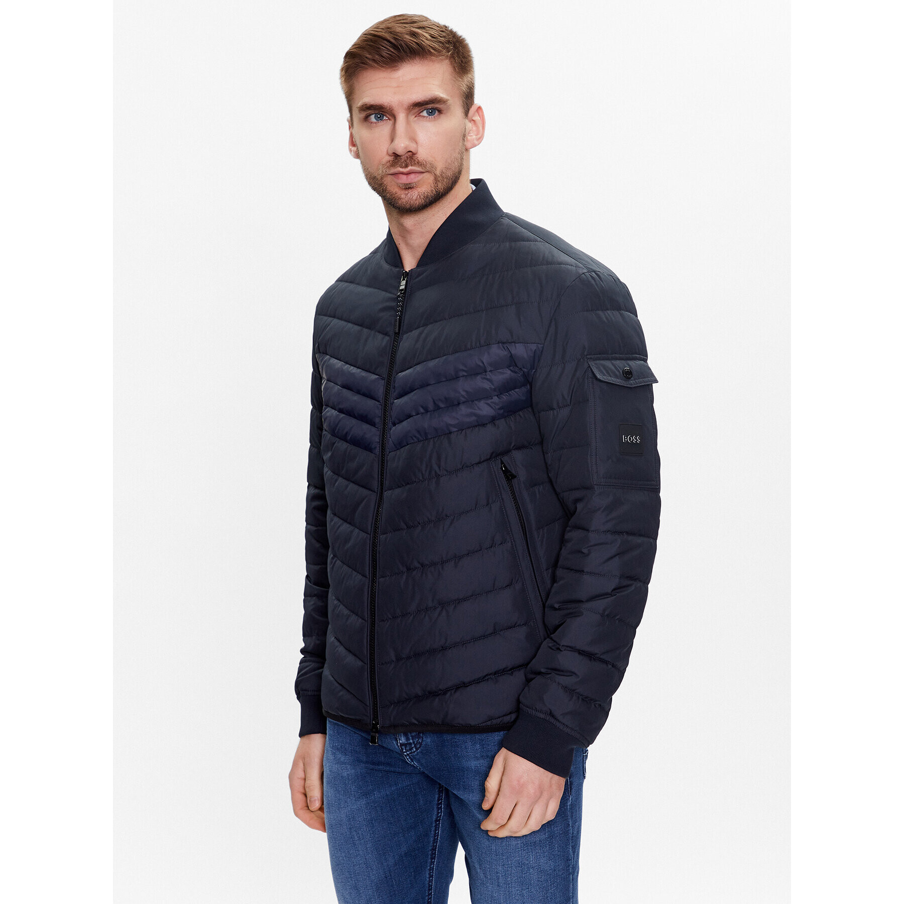 Boss Vatovaná bunda 50487055 Tmavomodrá Regular Fit - Pepit.cz