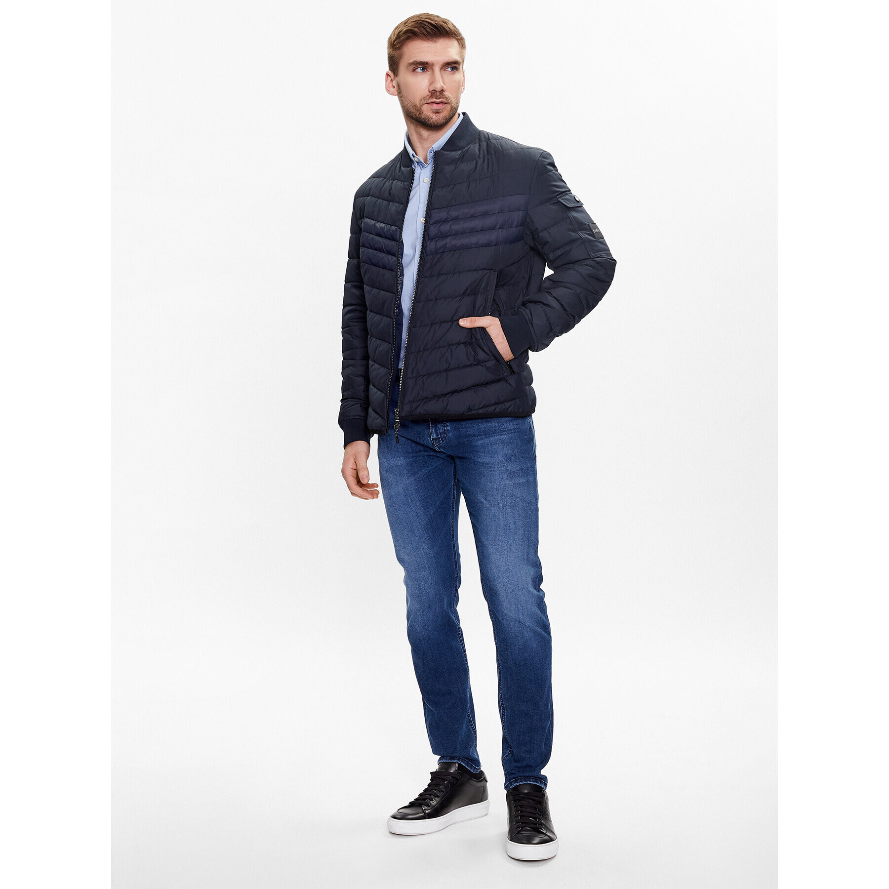 Boss Vatovaná bunda 50487055 Tmavomodrá Regular Fit - Pepit.cz