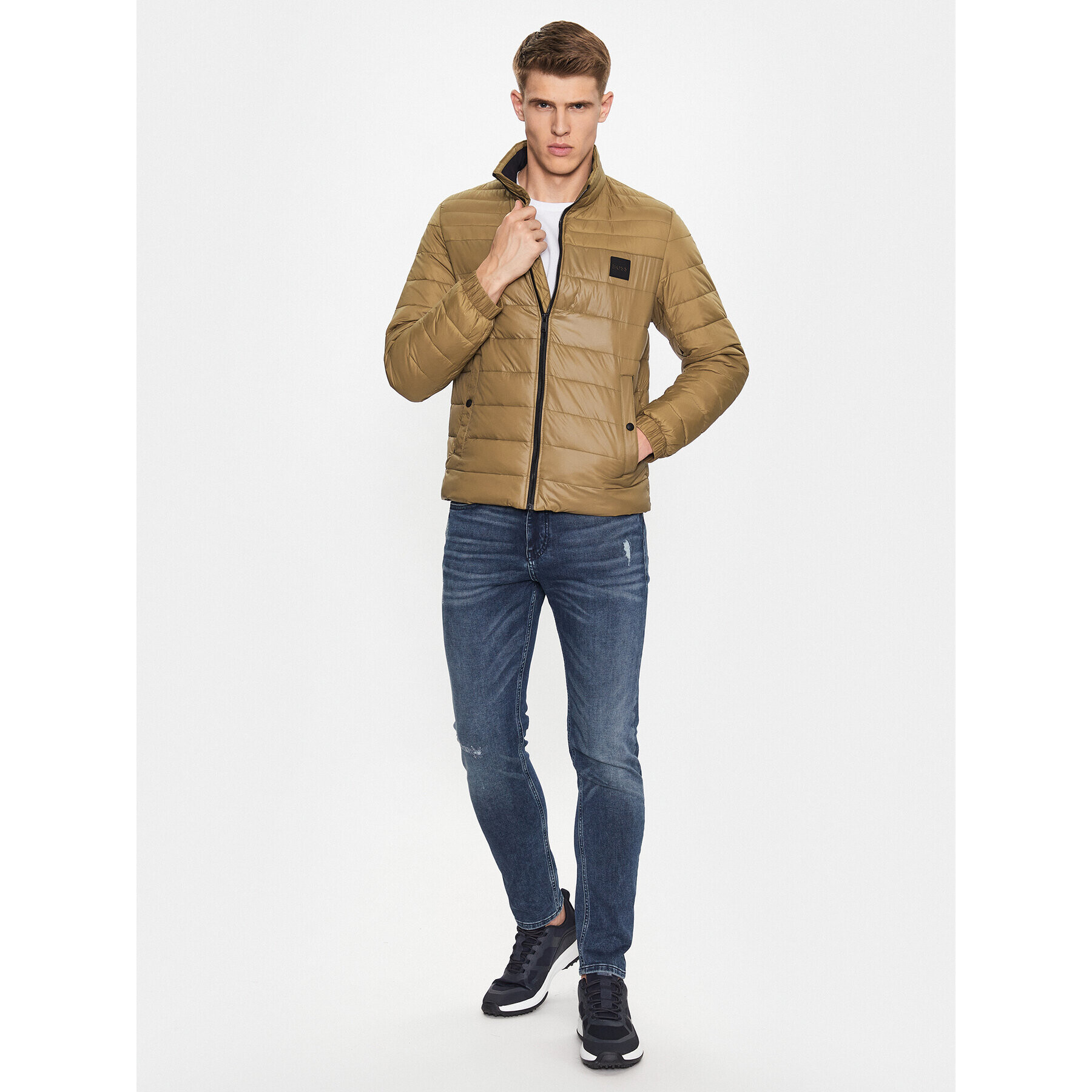 Boss Vatovaná bunda 50496766 Hnědá Regular Fit - Pepit.cz