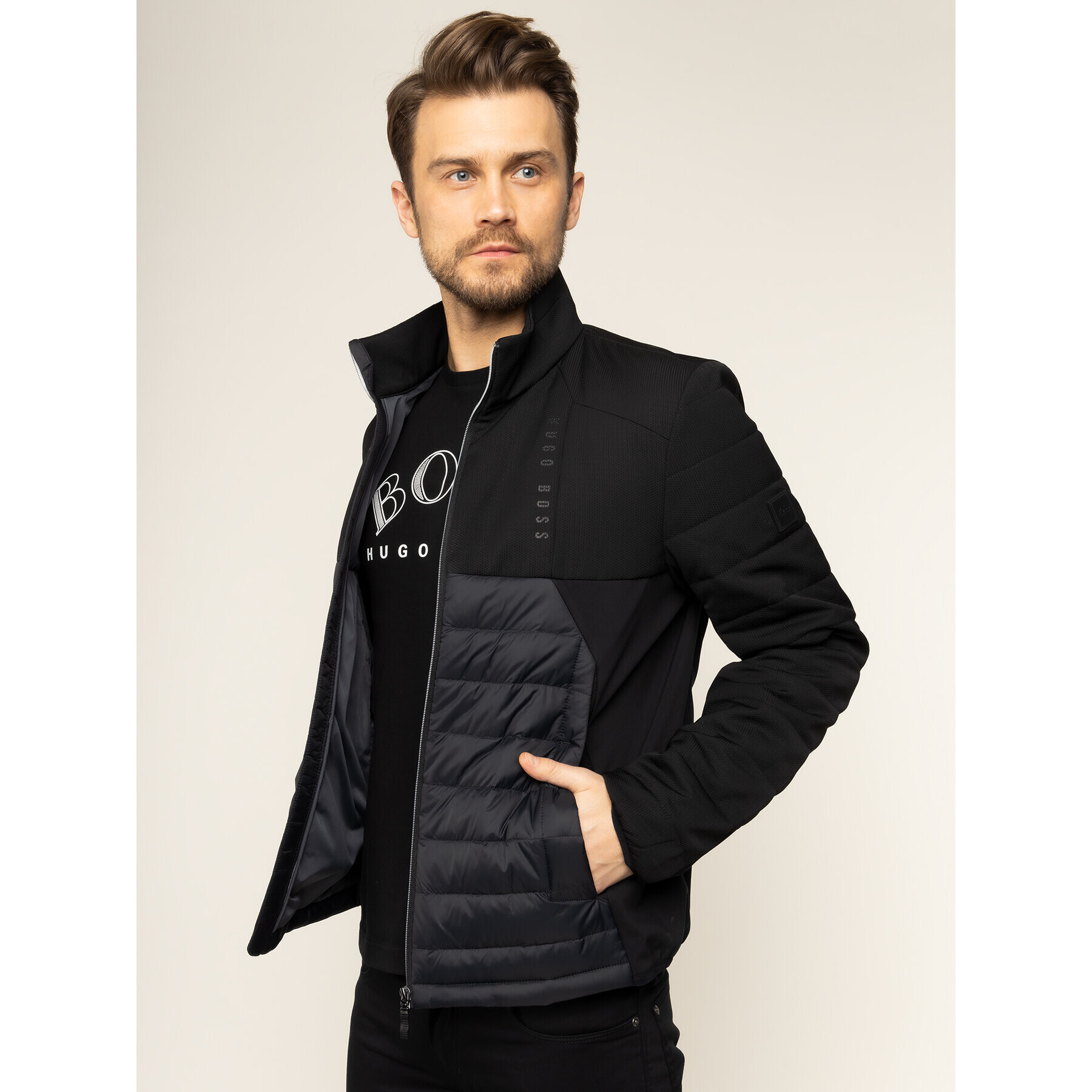 Boss Vatovaná bunda J_Paros 50427011 Černá Regular Fit - Pepit.cz