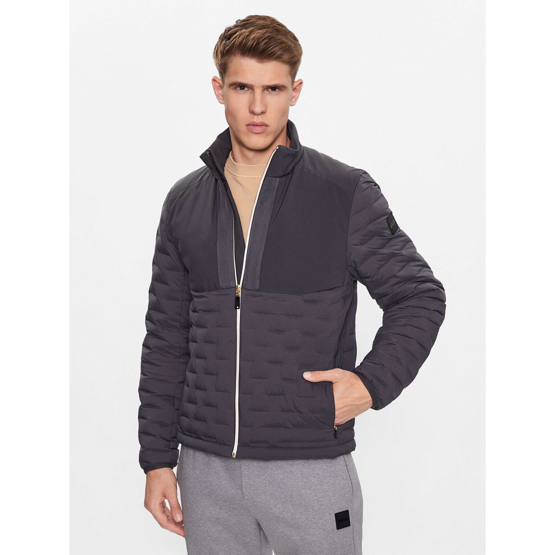 Boss Vatovaná bunda J_Petrick 50491911 Šedá Regular Fit - Pepit.cz