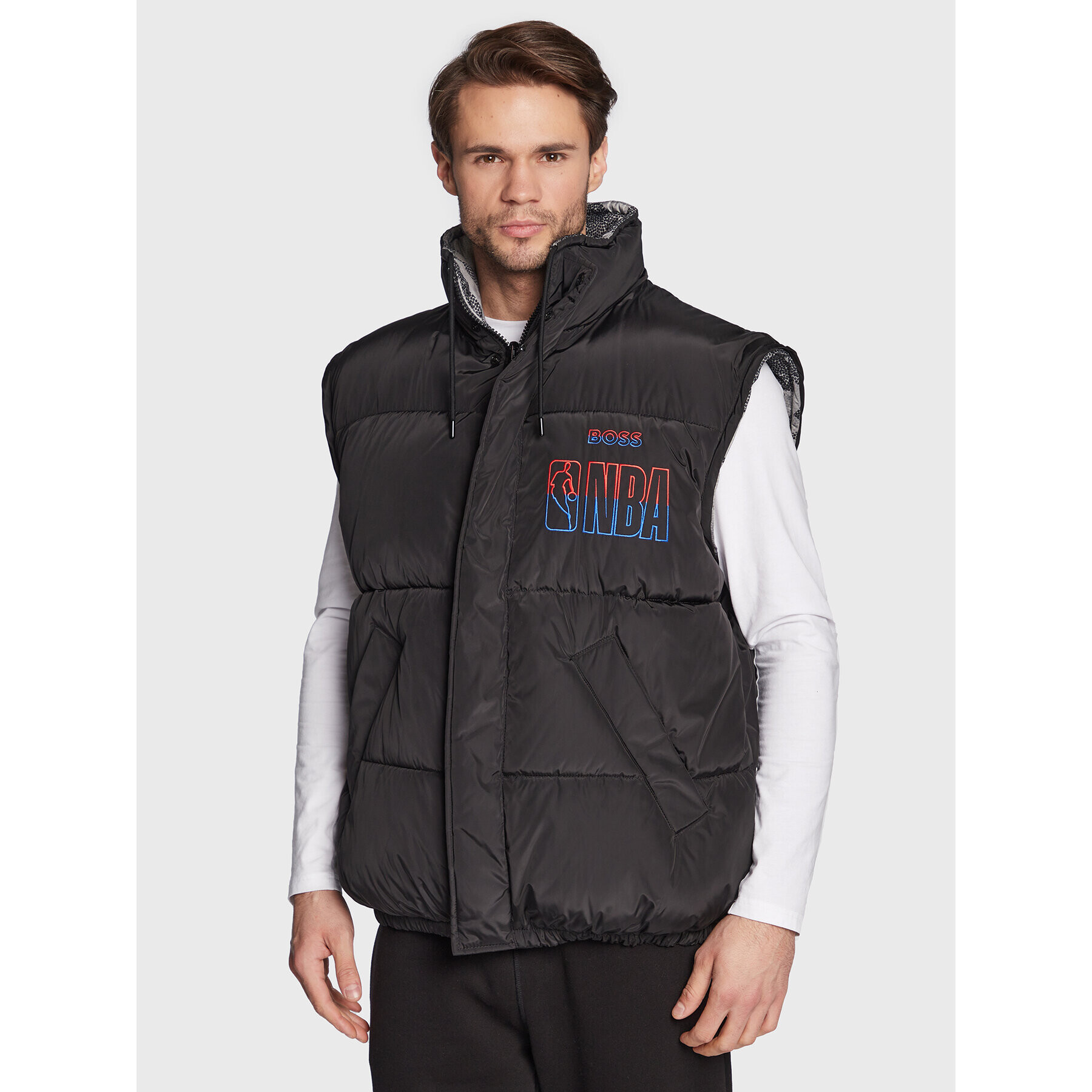 Boss Vatovaná bunda NBA Ceban1 50479285 Černá Oversize - Pepit.cz