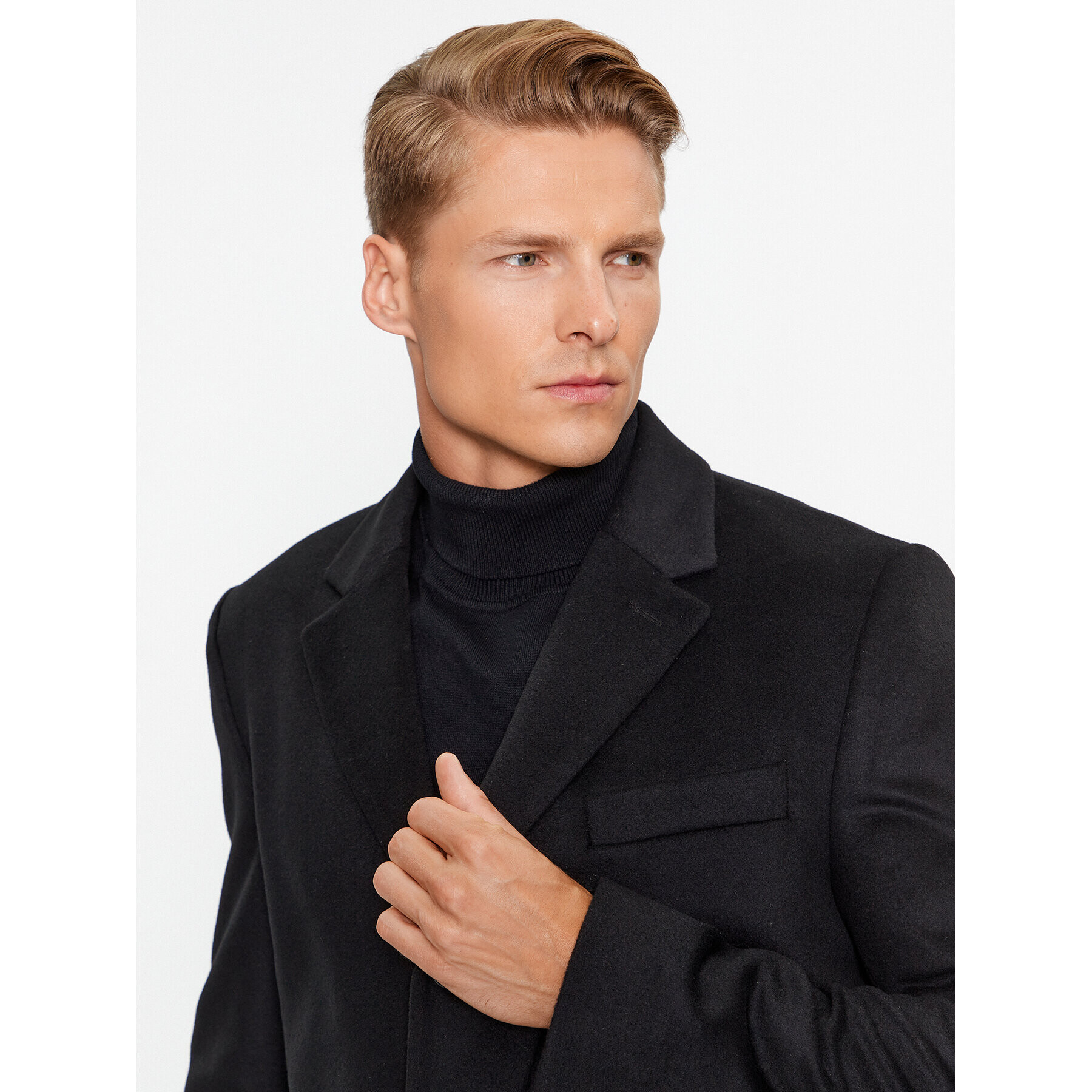 Boss Vlněný kabát H-Hyde-234 50502327 Černá Slim Fit - Pepit.cz