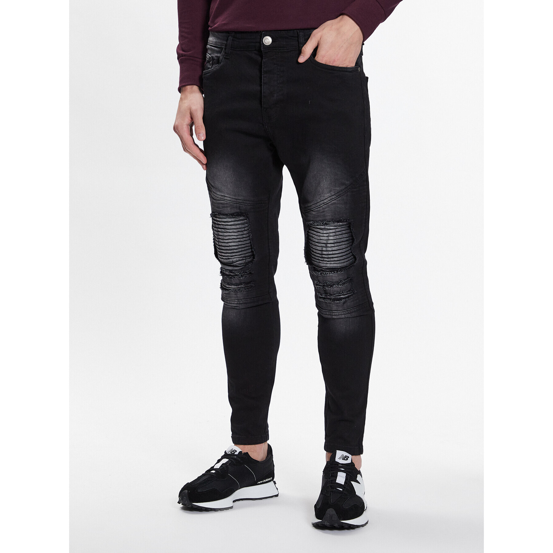 Brave Soul Jeansy MJN-BIKERCHARC Černá Skinny Fit - Pepit.cz