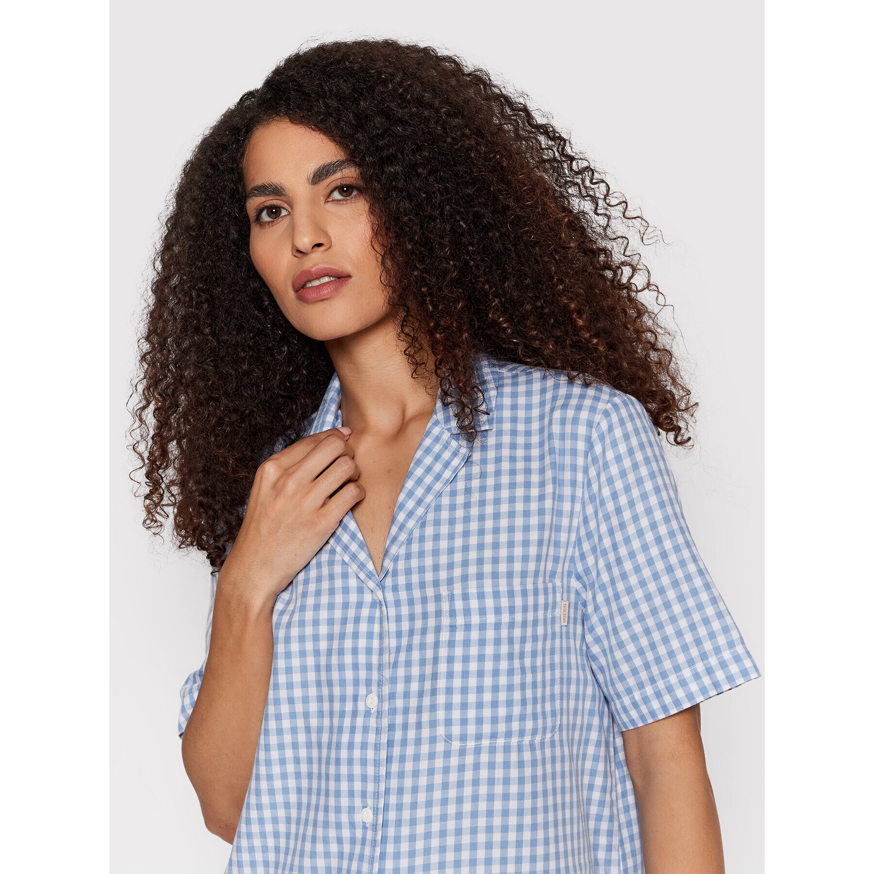 Brixton Košile Bunkier Gingham 01273 Modrá Relaxed Fit - Pepit.cz