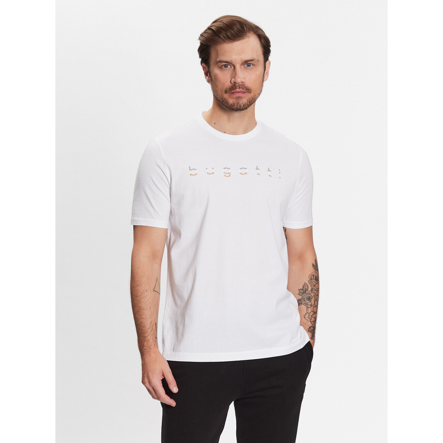 Bugatti T-Shirt 8350 35107 Bílá Regular Fit - Pepit.cz