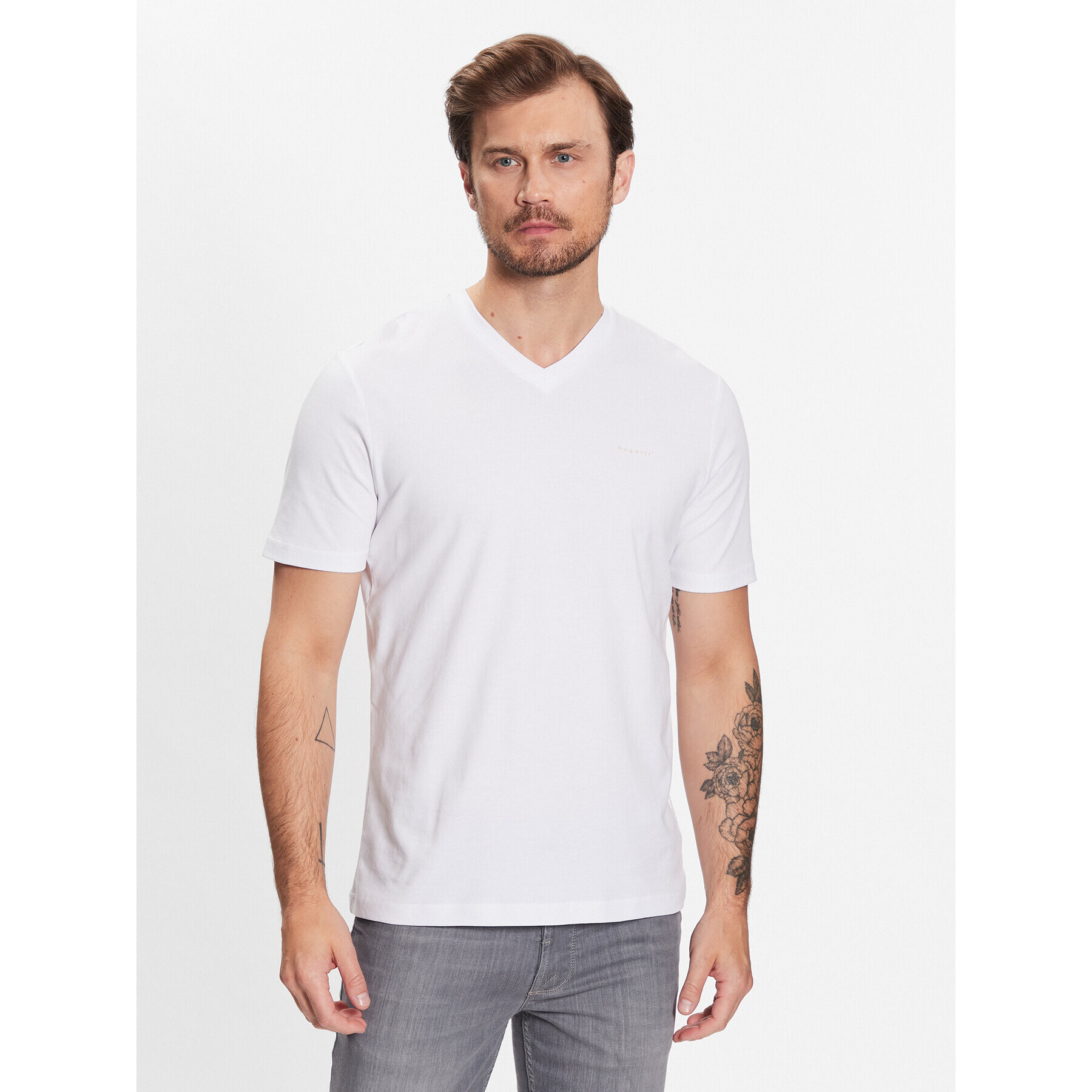 Bugatti T-Shirt 8450 35190 Bílá Slim Fit - Pepit.cz