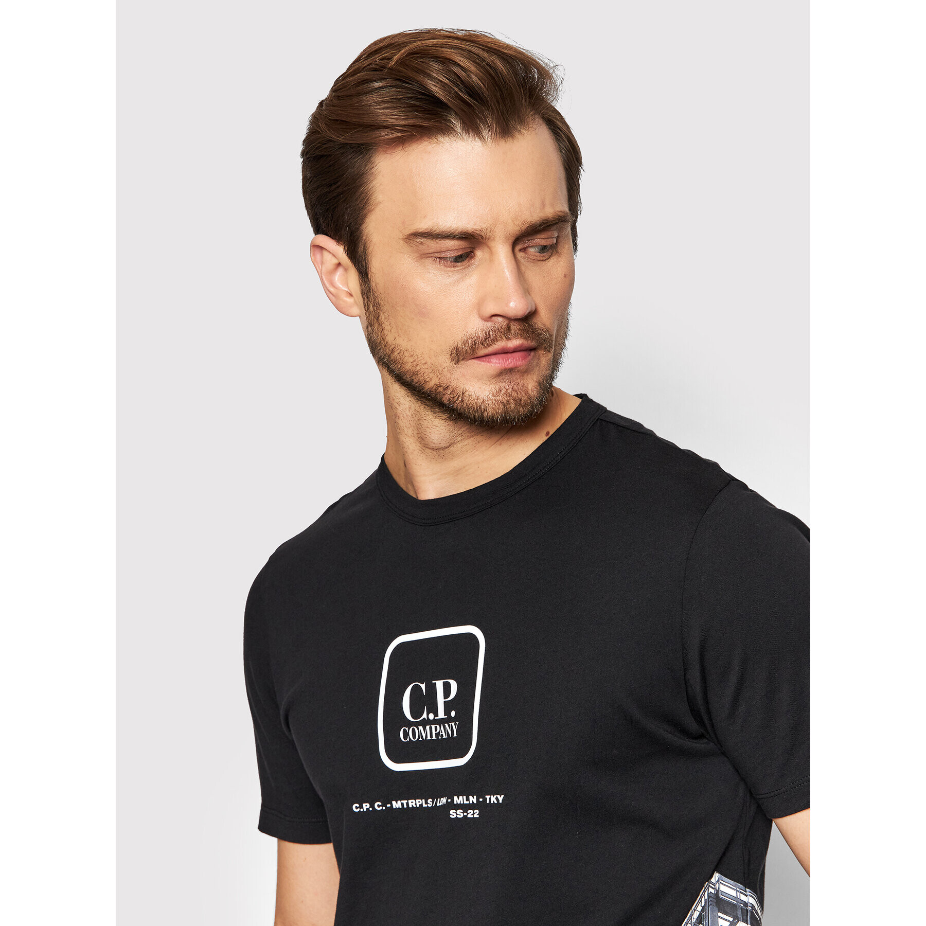 C.P. Company T-Shirt Logo 12CMTS194A 005100W Černá Regular Fit - Pepit.cz