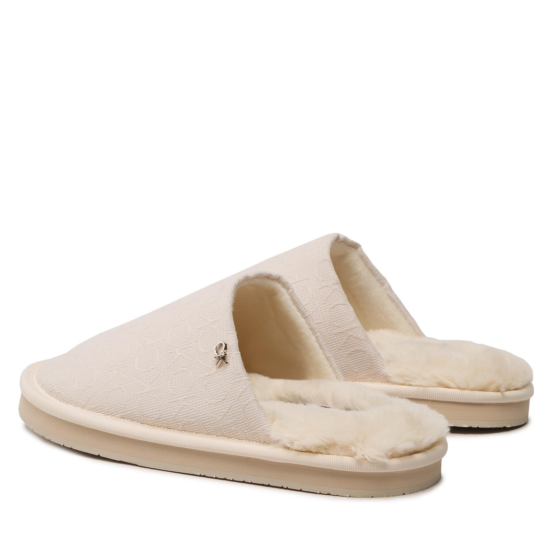 Calvin Klein Bačkory Slipper Flatform Mule W/Hdw-Jq HW0HW01281 Béžová - Pepit.cz