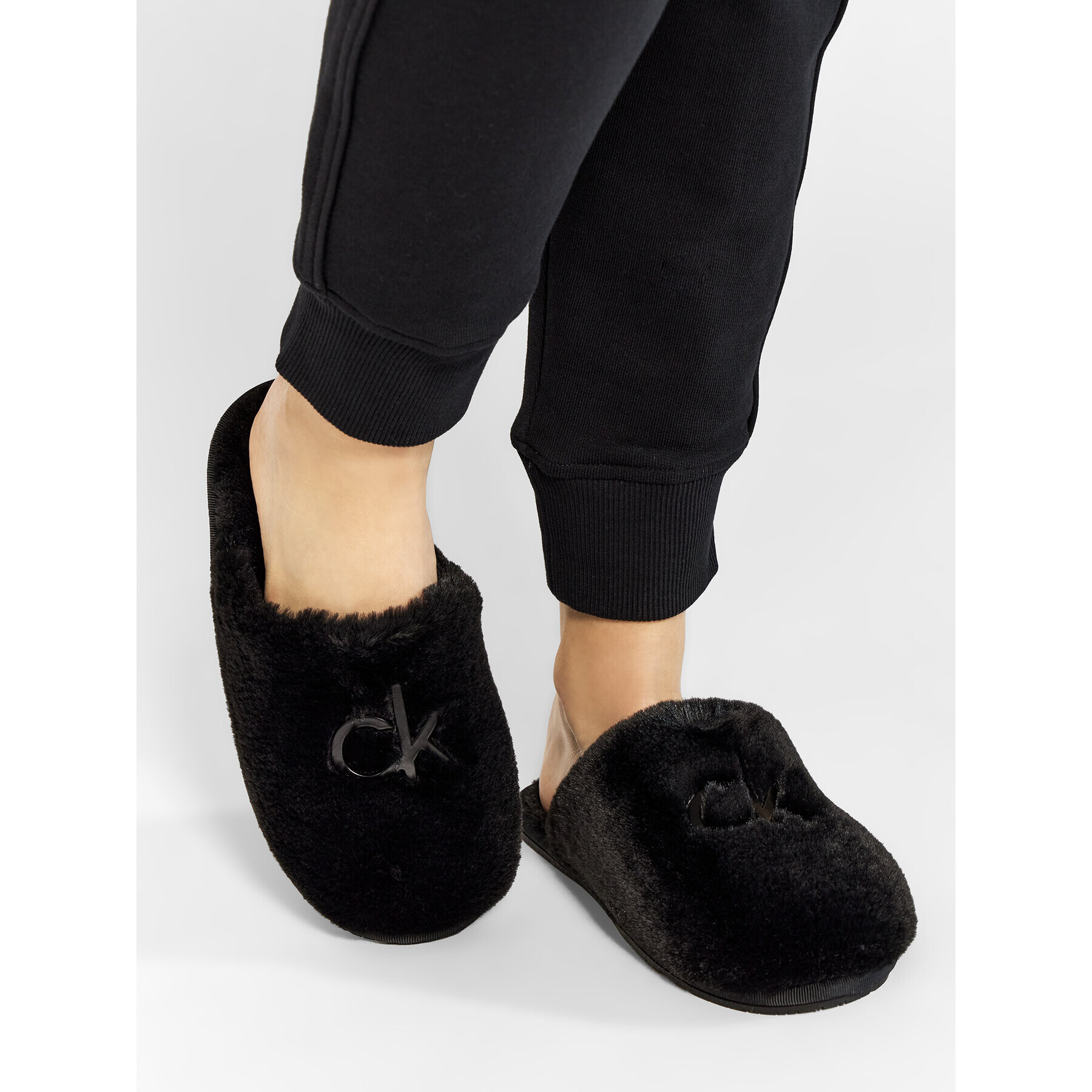 Calvin Klein Bačkory Slipper Mule Fur HW0HW00636 Černá - Pepit.cz