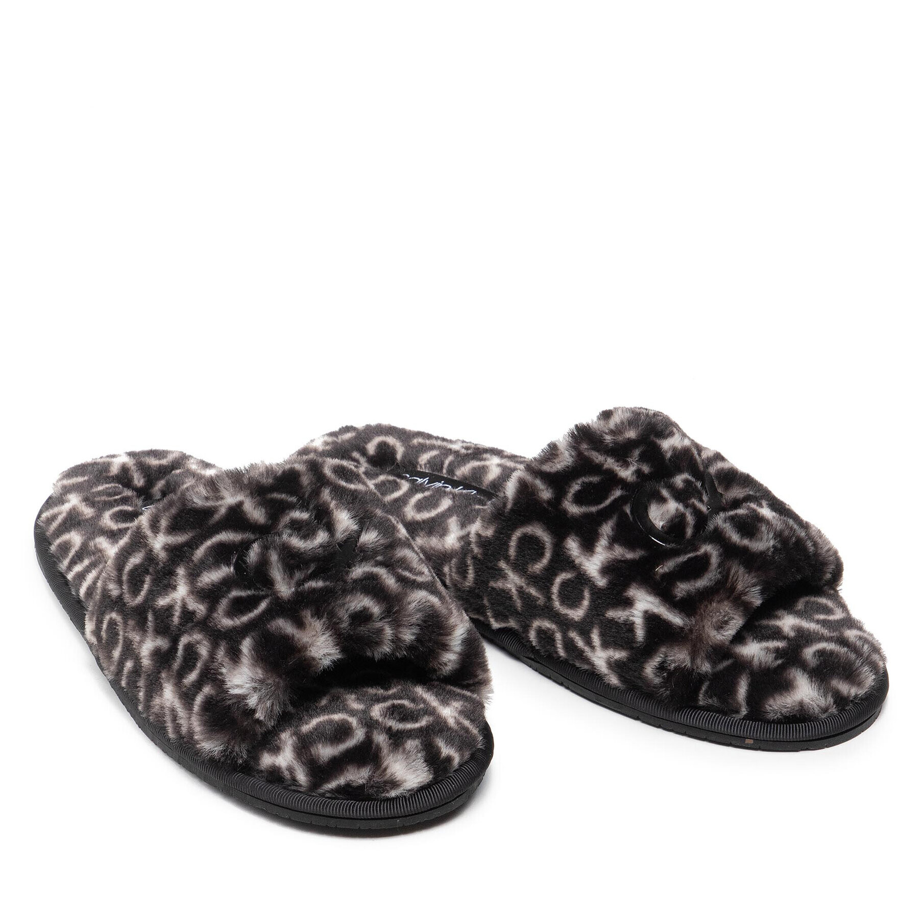 Calvin Klein Bačkory Slipper Sandal Fur Mono HW0HW00535 Černá - Pepit.cz