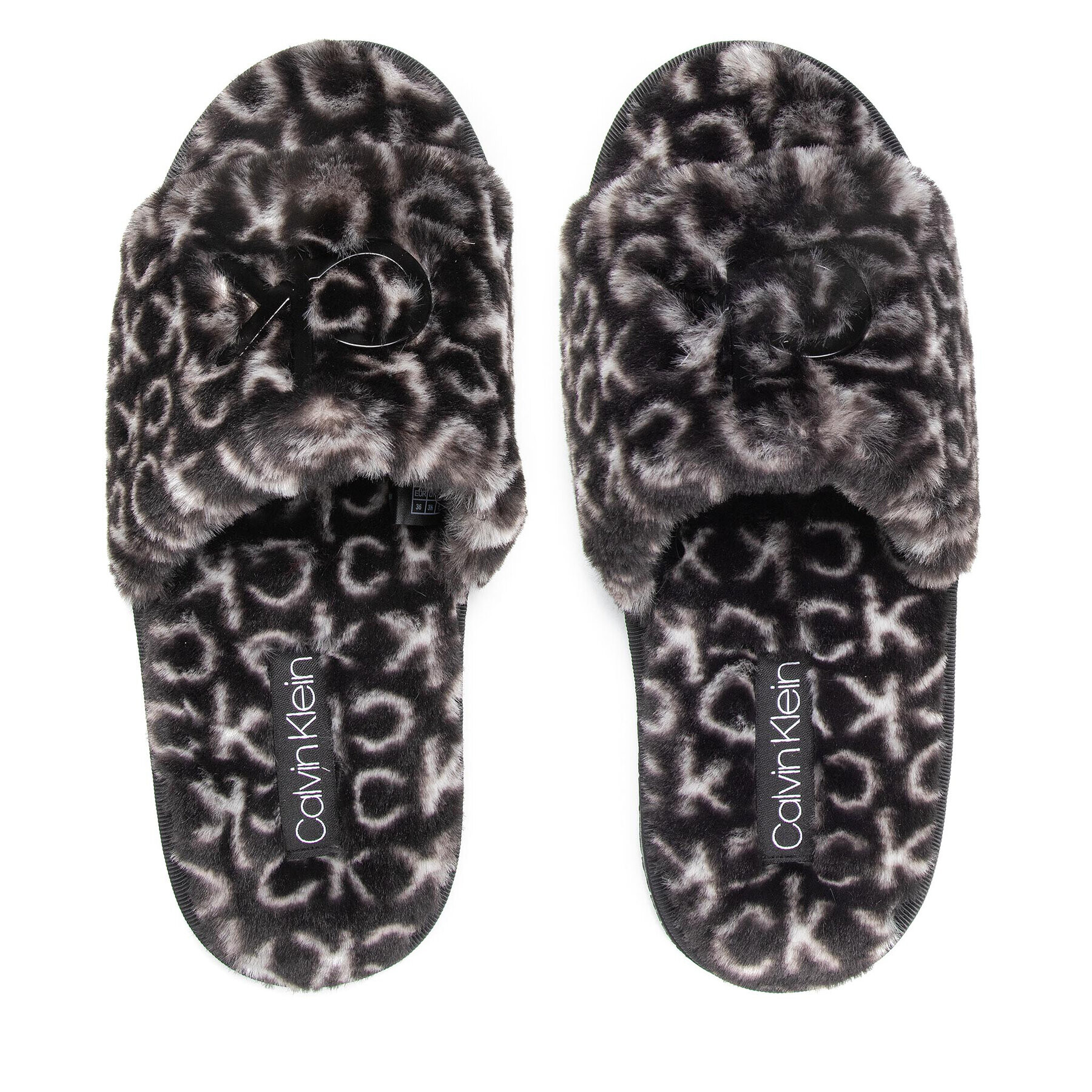 Calvin Klein Bačkory Slipper Sandal Fur Mono HW0HW00535 Černá - Pepit.cz